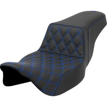 Saddlemen Step-Up Seat - Front Lattice Stitch - Blue Stitch Extended Reach A808-07E-172BLU_1443596