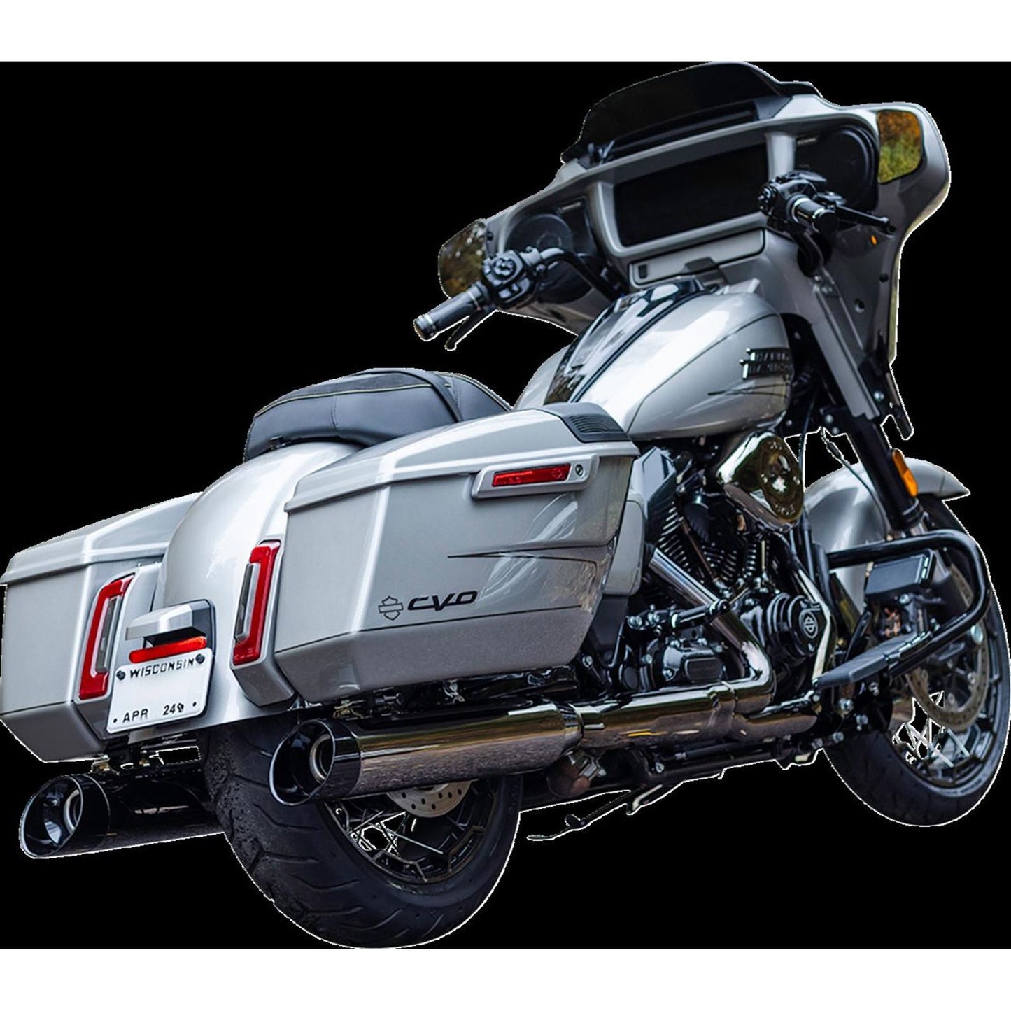 S&S Cycle Muffler S/O MK45 Lava Chr Blk E/C 50 State M8 Tour 17-24 for Harley 550-1113_1452747