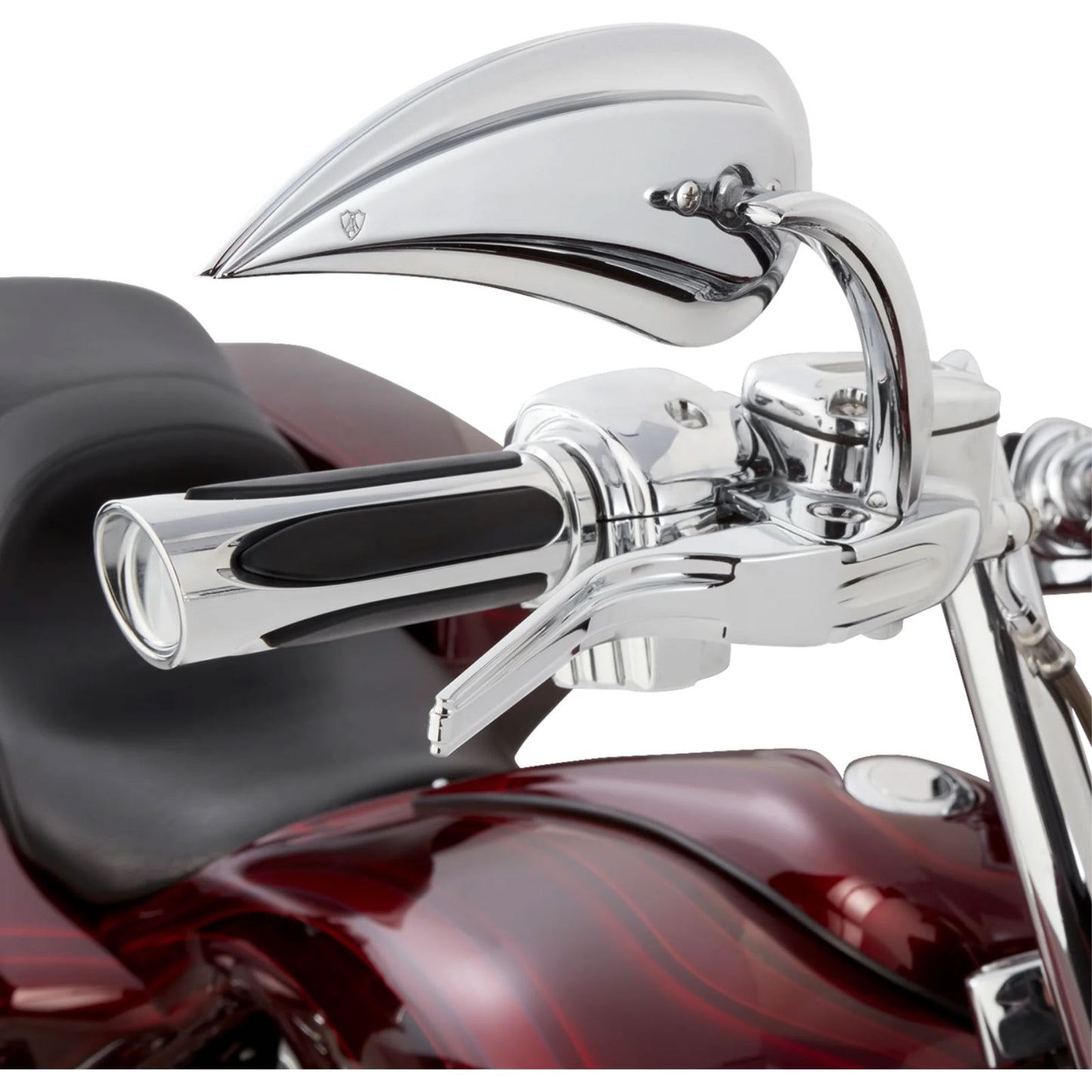 Arlen Ness Grips - Comfort - Deep Cut - TBW - Chrome 500-070_1444498