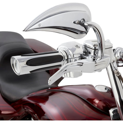 Arlen Ness Grips - Comfort - Deep Cut - TBW - Chrome 500-070_1444498
