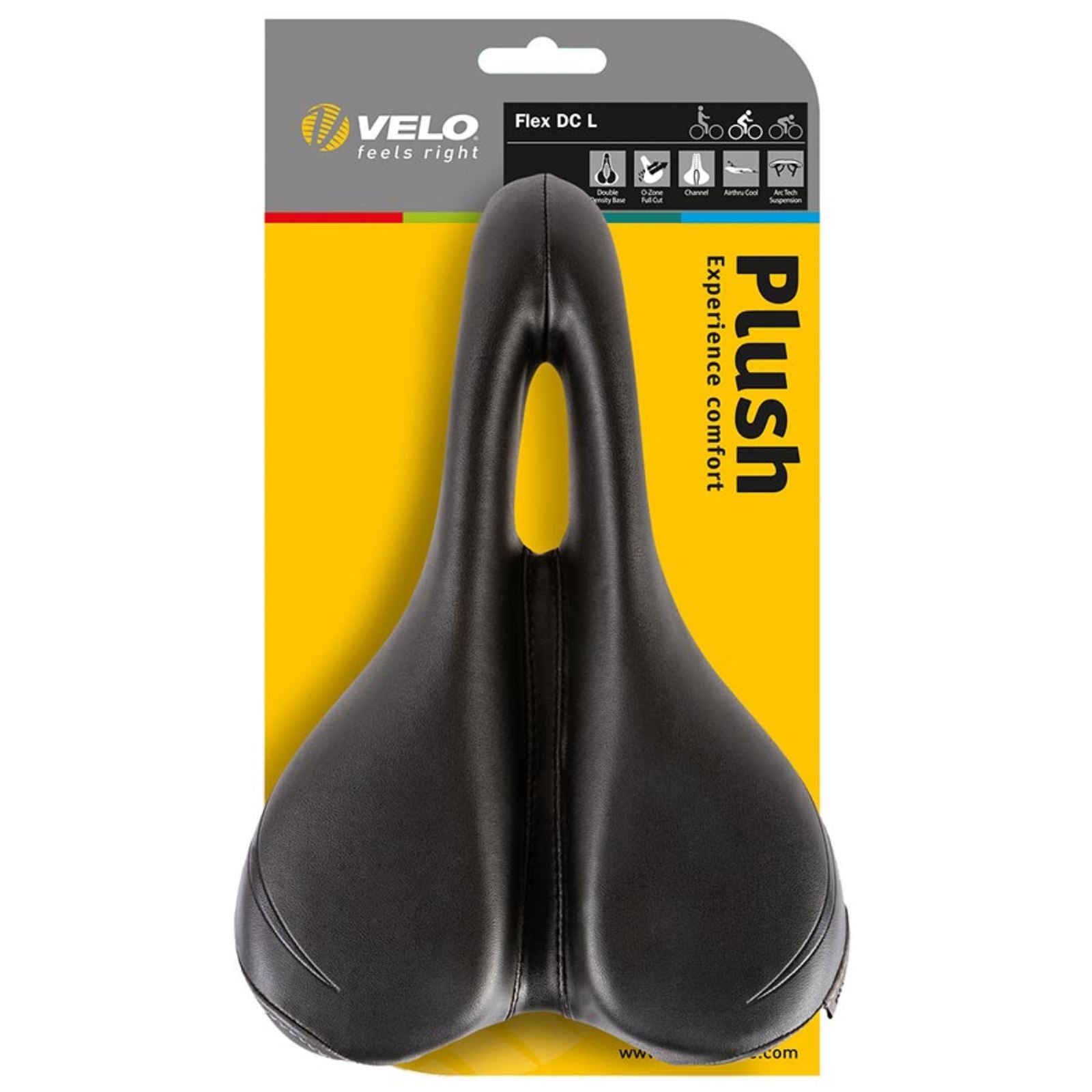 Velo Flex DC Touring Saddle 242 x 151mm Women 386g Black [MPN: 250176]_1470328