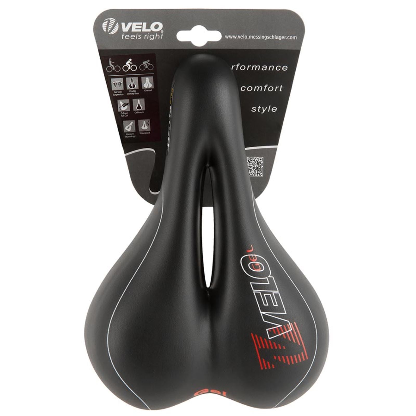 Velo Plush Gel D2 Saddle 255 x 177mm 477g - Black [MPN: 250246]_1470339