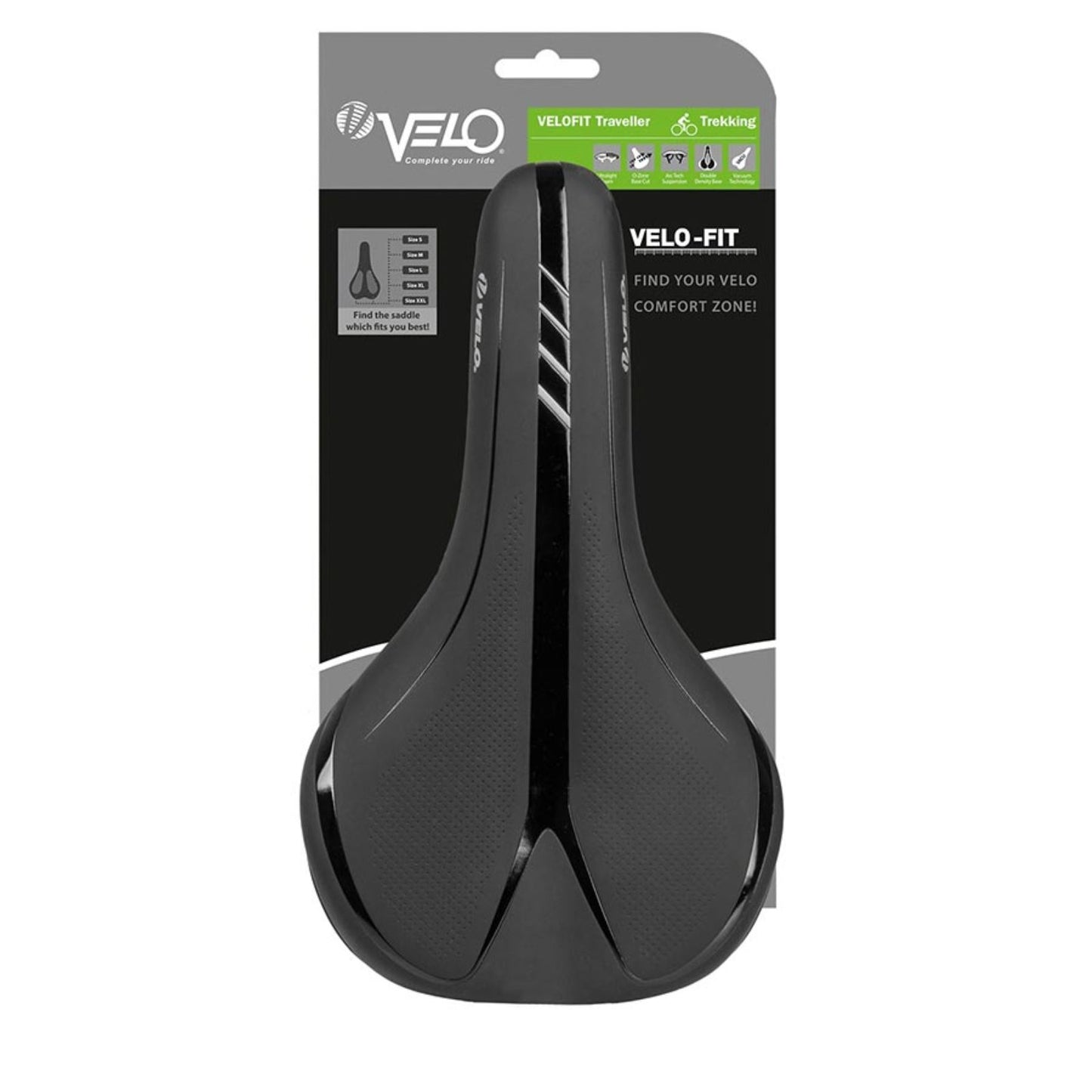 Velo Fit Traveller Saddle 267 x 152mm 363g - Black [MPN: 250528]_1470447