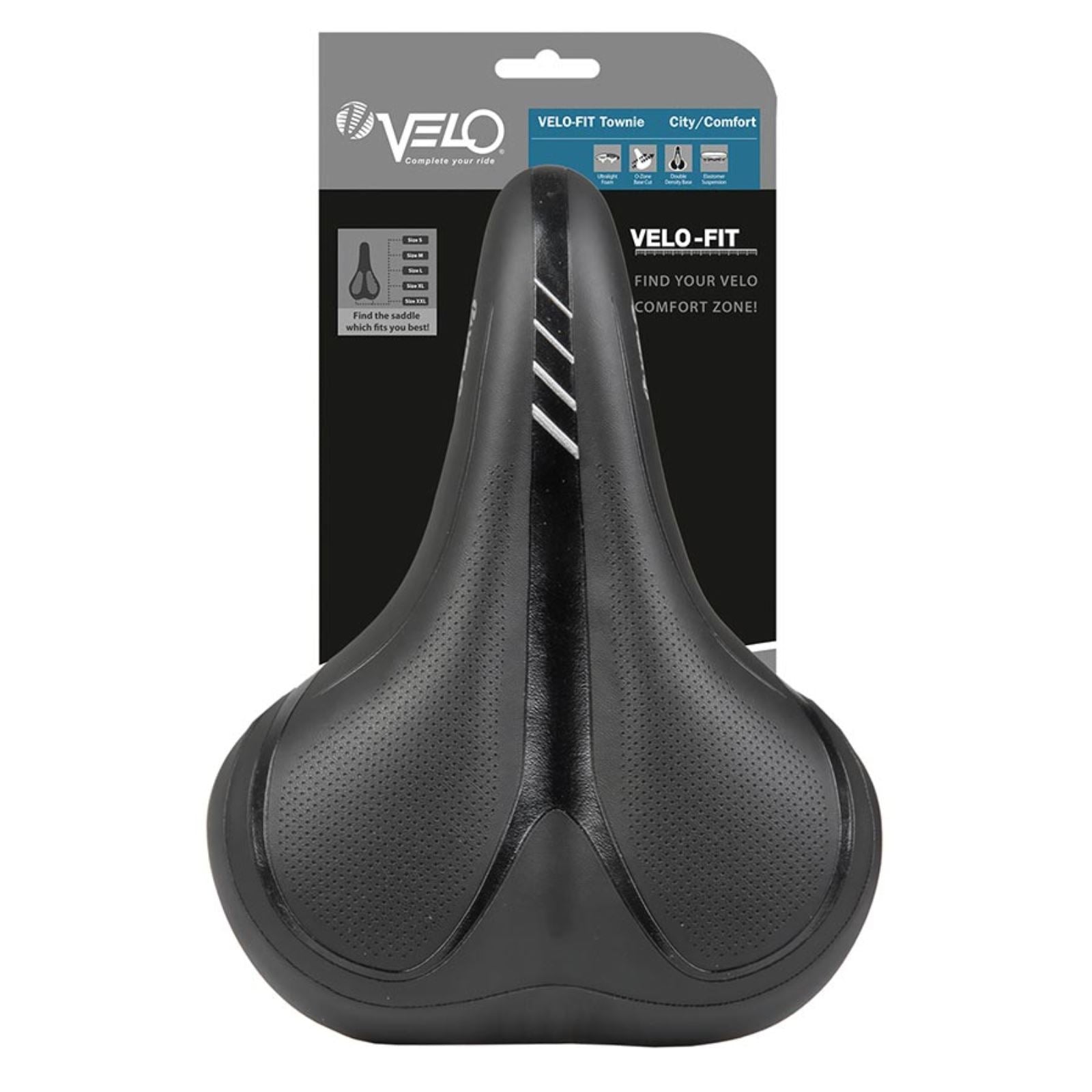 Velo Fit B-Town Saddle 267 x 238mm 765g - Black [MPN: 250535]_1470522