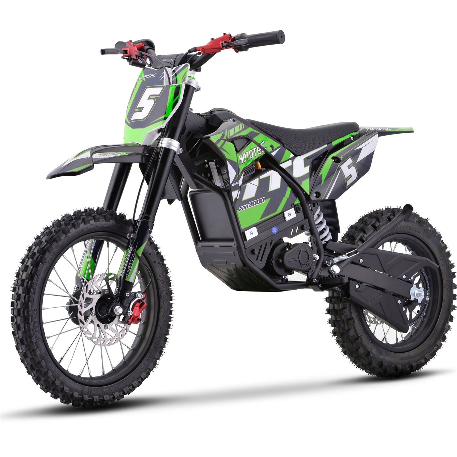 MotoTec USA 60v Pro Electric Dirt Bike 2000w Lithium - Green MT-Dirt-Pro-2000_Green_1534966