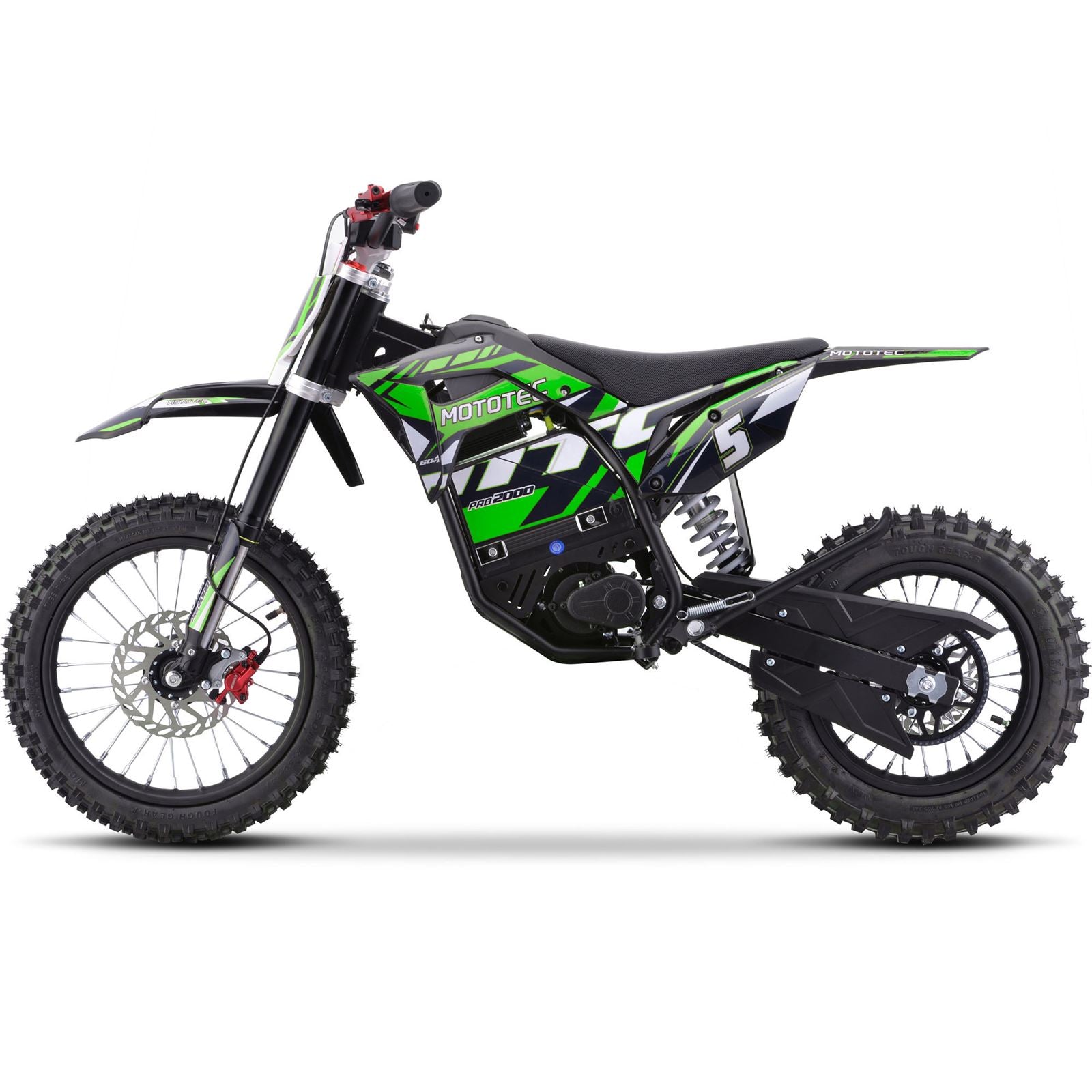 MotoTec USA 60v Pro Electric Dirt Bike 2000w Lithium - Green MT-Dirt-Pro-2000_Green_1534965