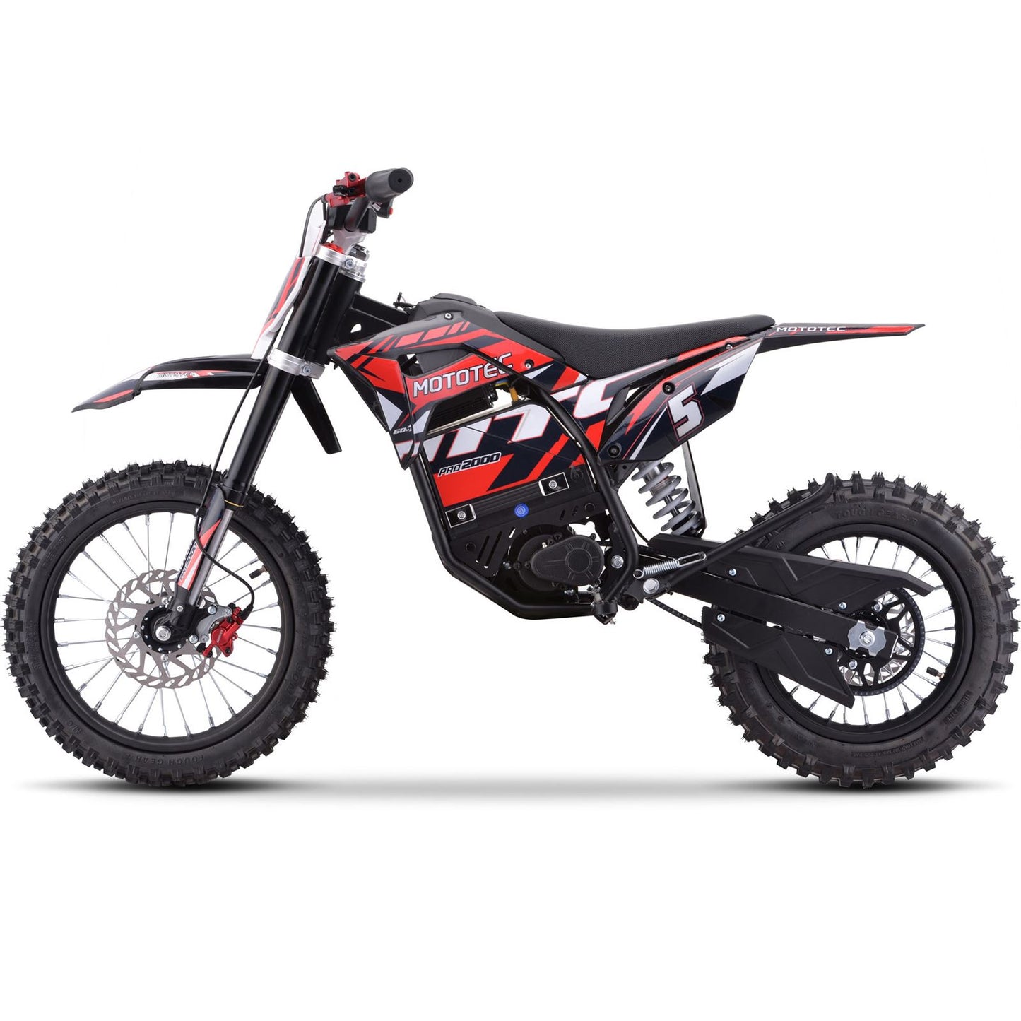 MotoTec USA 60v Pro Electric Dirt Bike 2000w Lithium - Red MT-Dirt-Pro-2000_Red_1534959