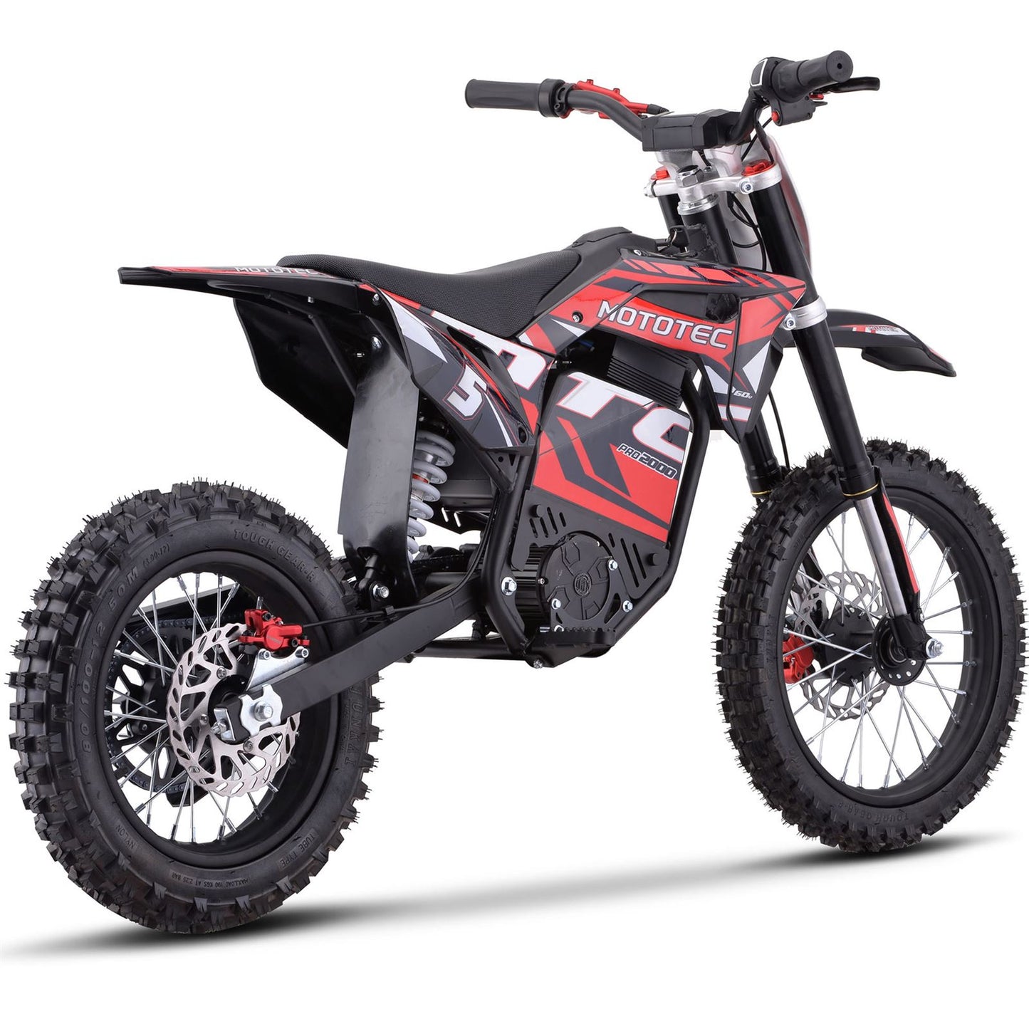 MotoTec USA 60v Pro Electric Dirt Bike 2000w Lithium - Red MT-Dirt-Pro-2000_Red_1534958
