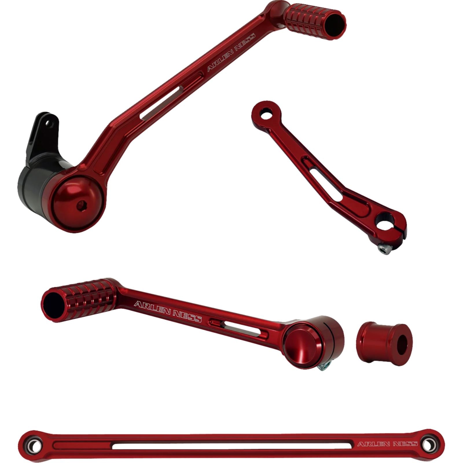 Arlen Ness SpeedLiner Foot Control Kit w/Heel/Toe Shifter - Red 420-133_1471512