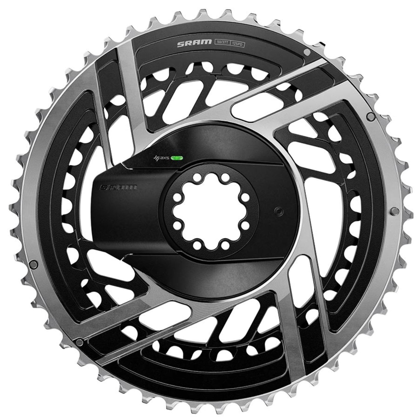 SRAM RED AXS 2x Power Meter Chainring Kit - 48/35t, 2x12-Speed, 8-Bolt, Direct Mount, Black/Silver, E1 [MPN: 00.3018.387.001]_1471735