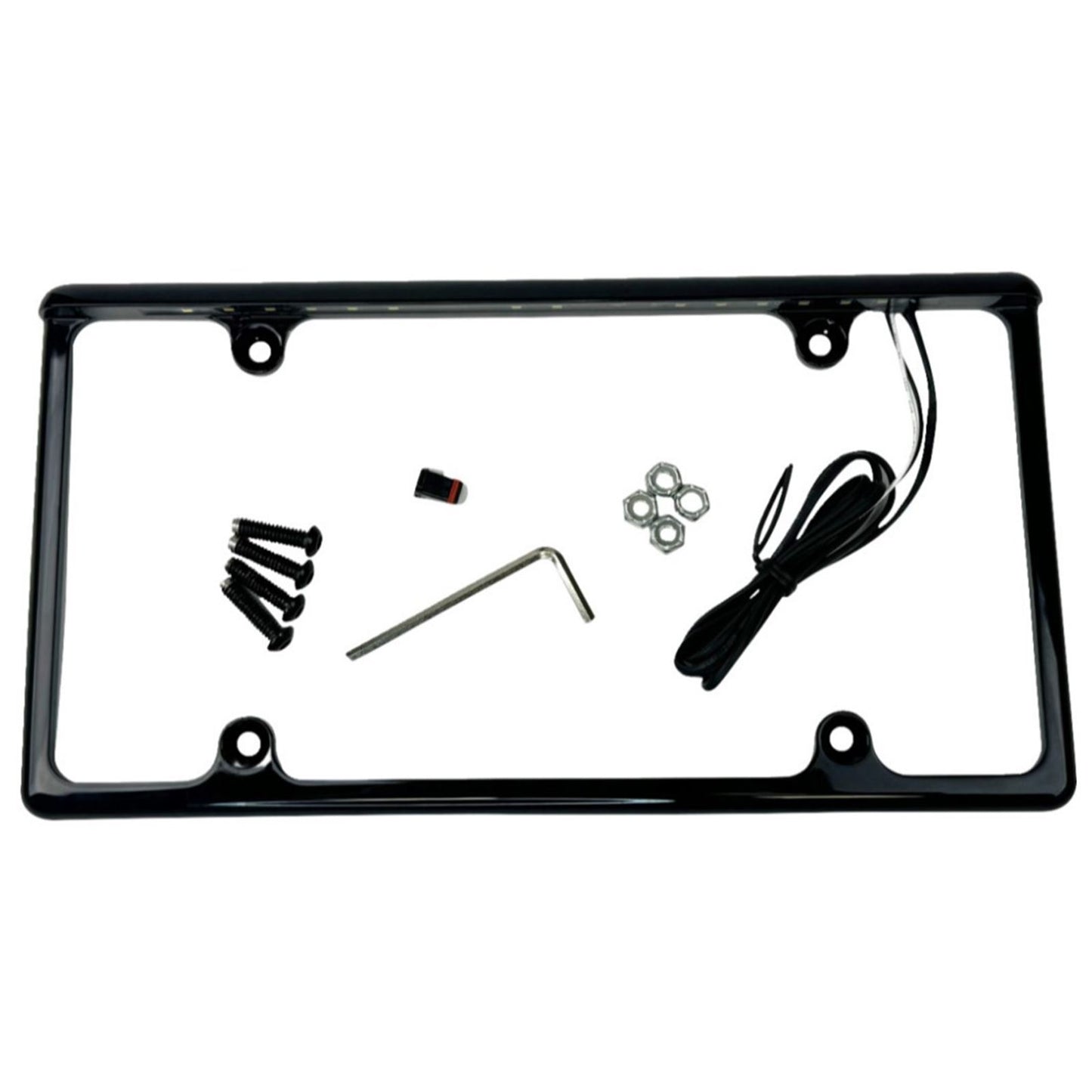 Custom Dynamics License Plate Frame - LED - Gloss Black LPF-AUTO-B_1475306