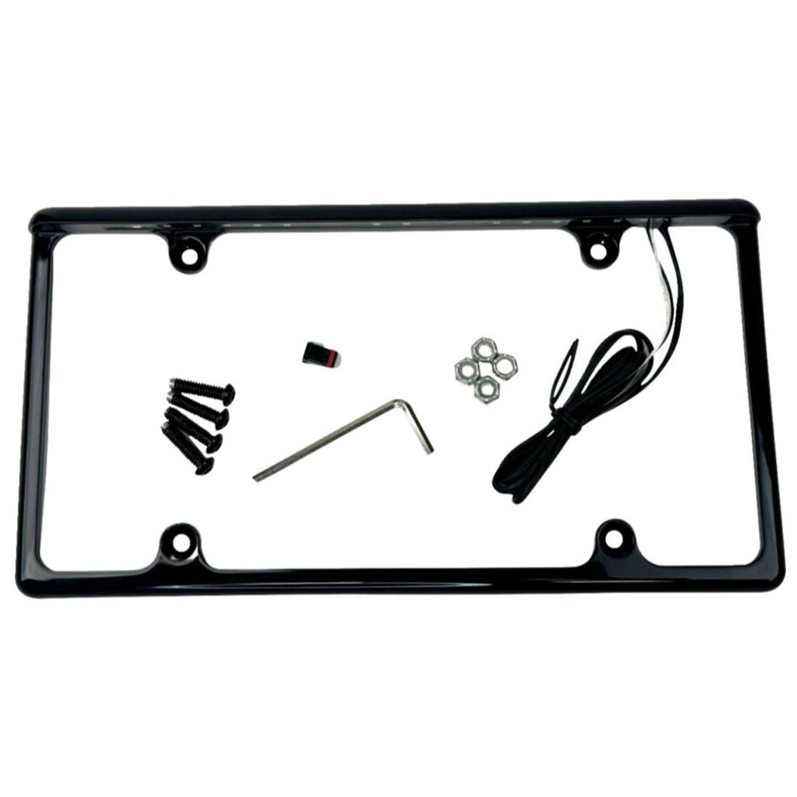 Custom Dynamics License Plate Frame - LED - Gloss Black LPF-AUTO-B_1475306
