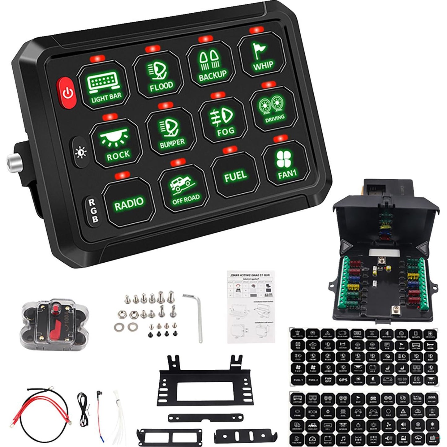 Moose Offroad Gang Switch - 12 Position 90-200-PU_1483227