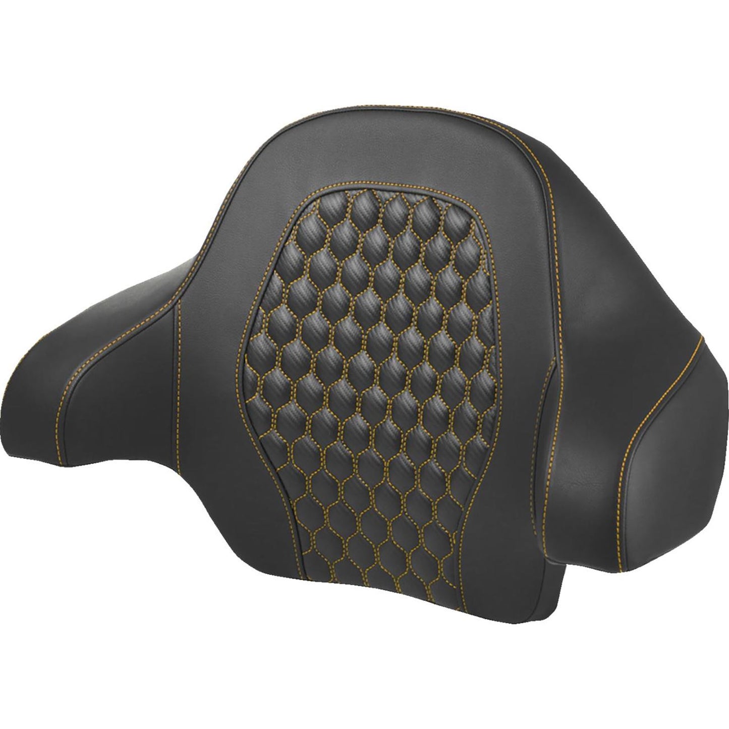 Saddlemen Tour Pack Backrest Pad - Honeycomb - Gold Stitching - FL '14-'24 814-07T-HC-GOL_1523645