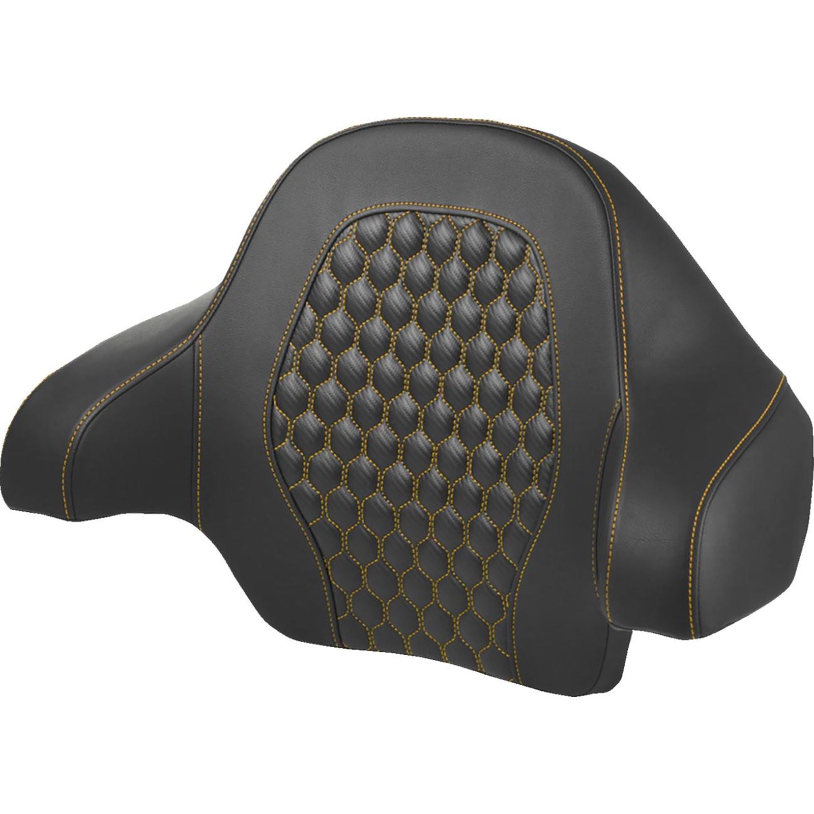 Saddlemen Tour Pack Backrest Pad - Honeycomb - Gold Stitching - FL '14-'24 814-07T-HC-GOL_1523645