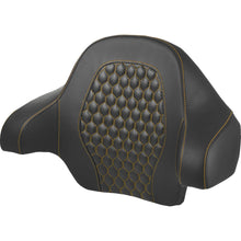 Saddlemen Tour Pack Backrest Pad - Honeycomb - Gold Stitching - FL '14-'24 814-07T-HC-GOL_1523645