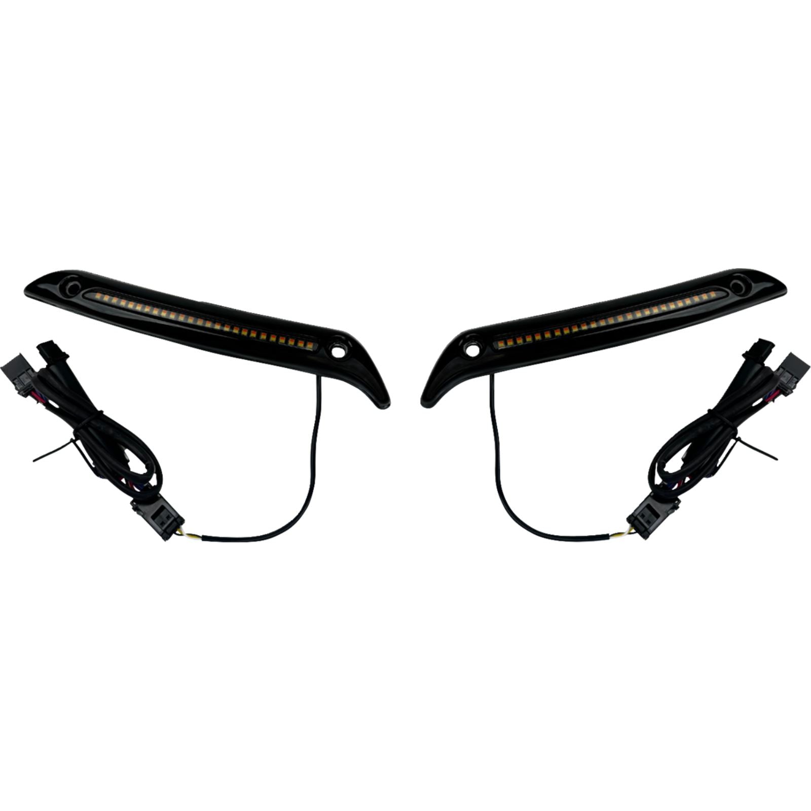 Custom Dynamics LED Windshield Trim - Gloss Black for Harley-Davidson CD-LRST-WT-B_1476188