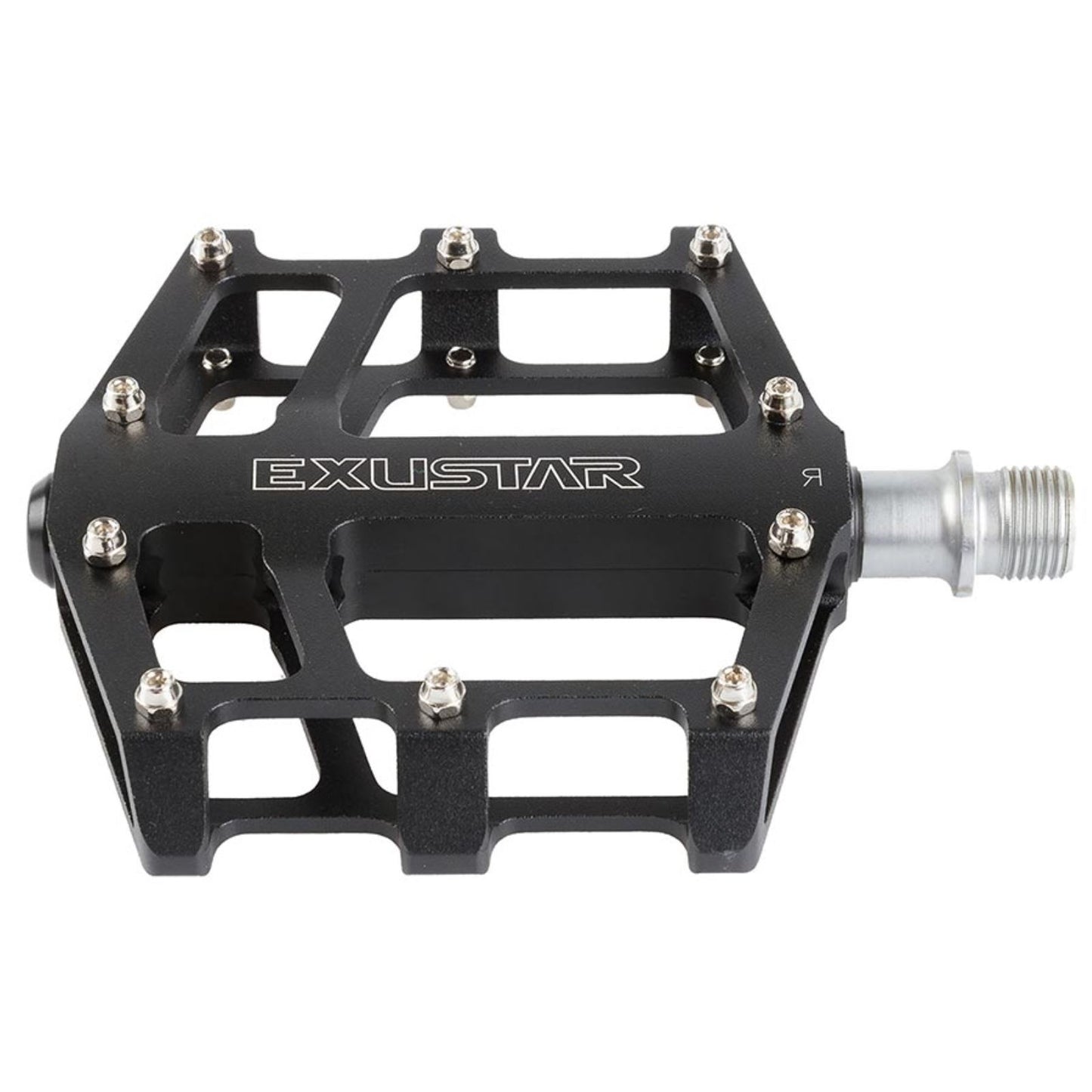 Exustar E-PB525 Platform Pedals Body: Aluminum Spindle: Cr-Mo 9/16'' - Black [MPN: 311346]_1476468
