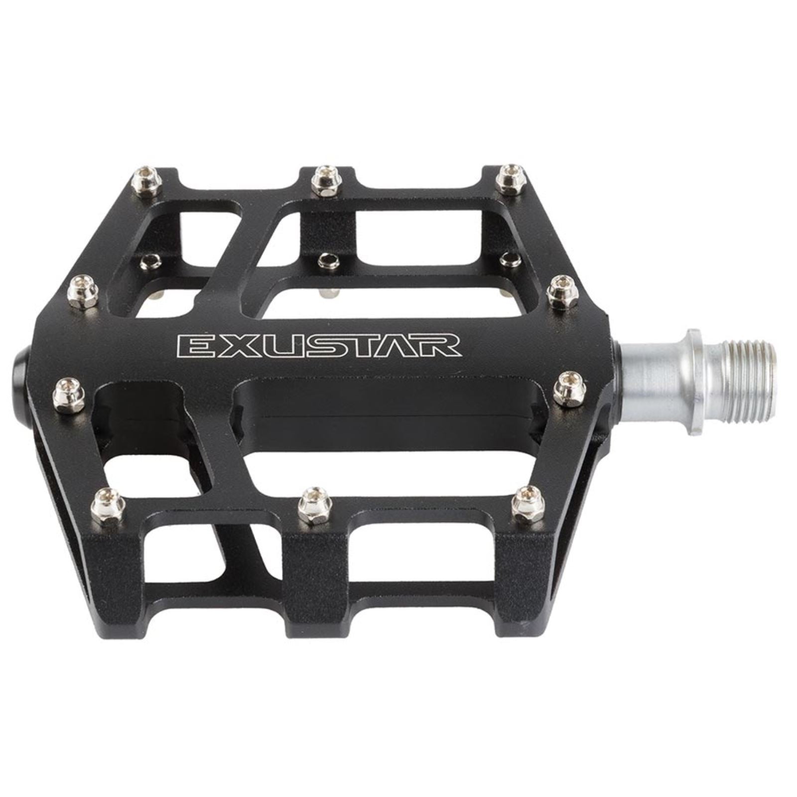 Exustar E-PB525 Platform Pedals Body: Aluminum Spindle: Cr-Mo 9/16'' - Black [MPN: 311346]_1476469