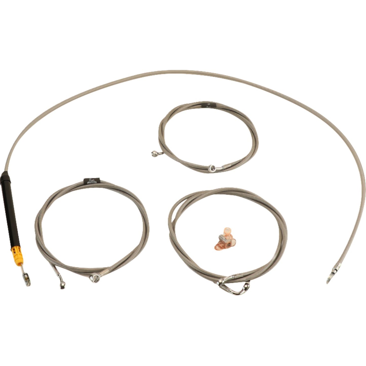 LA Choppers Handlebar Cable/Brake Line Kit - Stock Ape Hanger - Stainless Steel [MPN: LA-8059KT-08]_1480403
