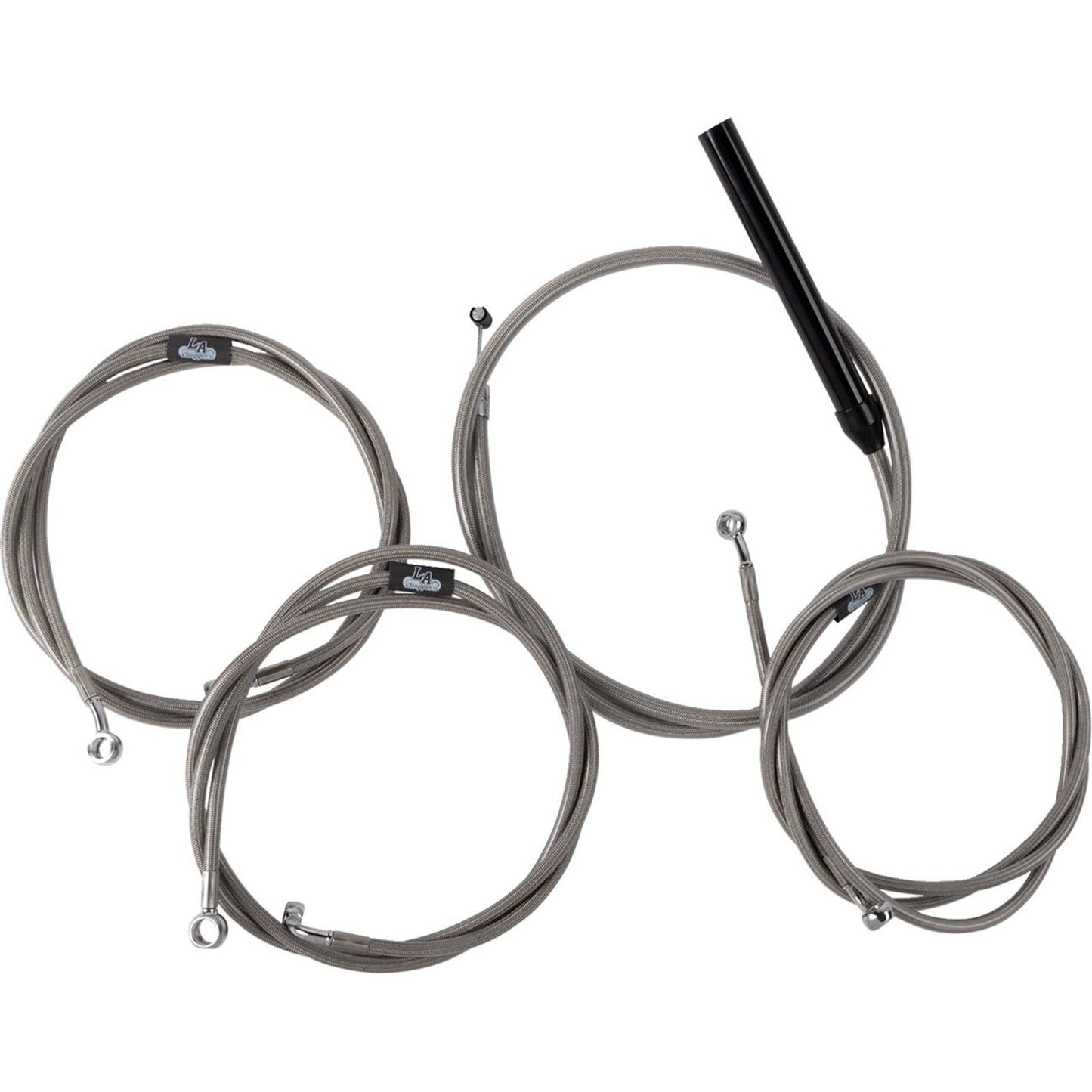 LA Choppers Handlebar Cable/Brake Line Kit - Complete - 12" - 14" Stainless [MPN: LA-8059KT2-13]_1493931