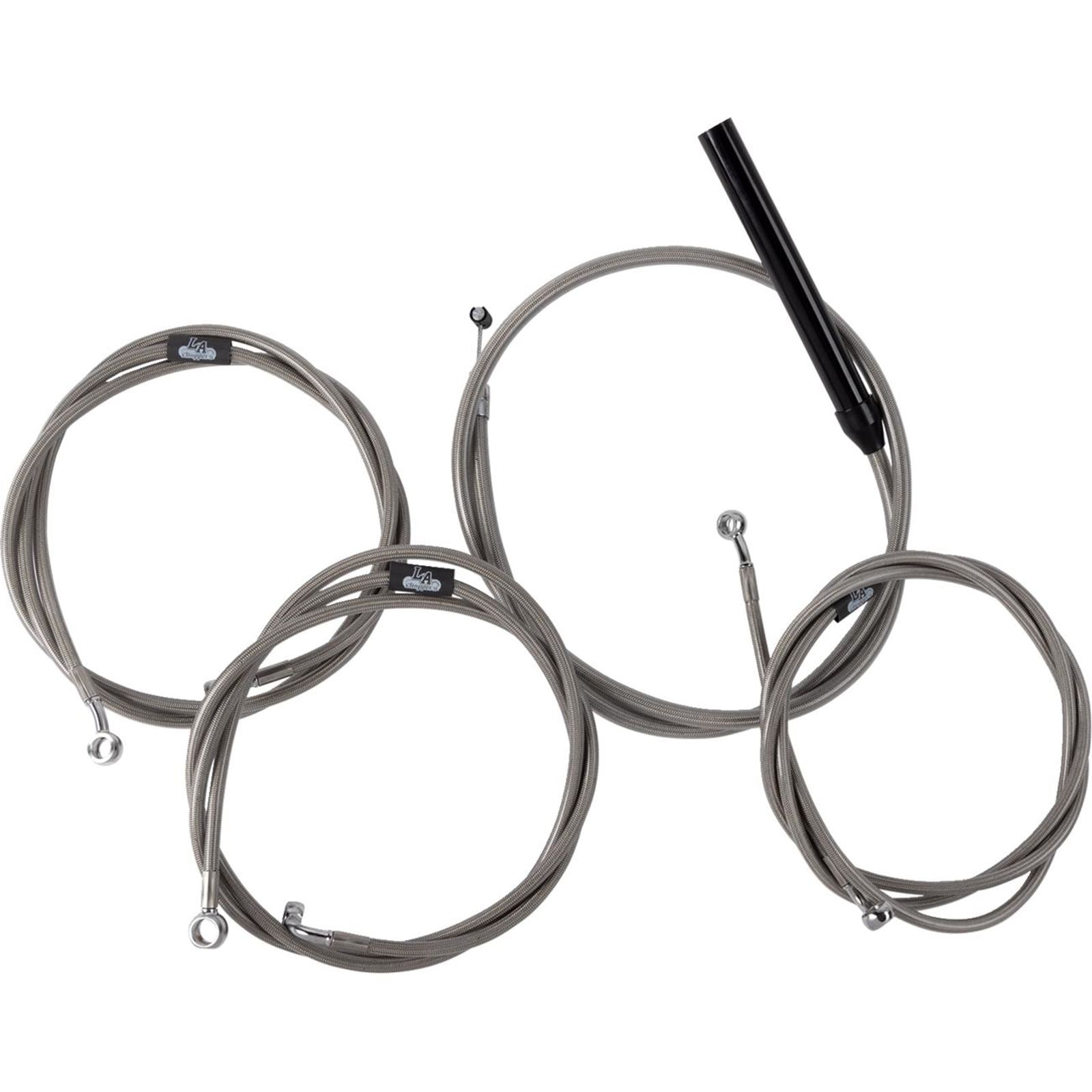 LA Choppers Handlebar Cable/Brake Line Kit - Complete - 12" - 14" Stainless [MPN: LA-8059KT2-13]_1493931