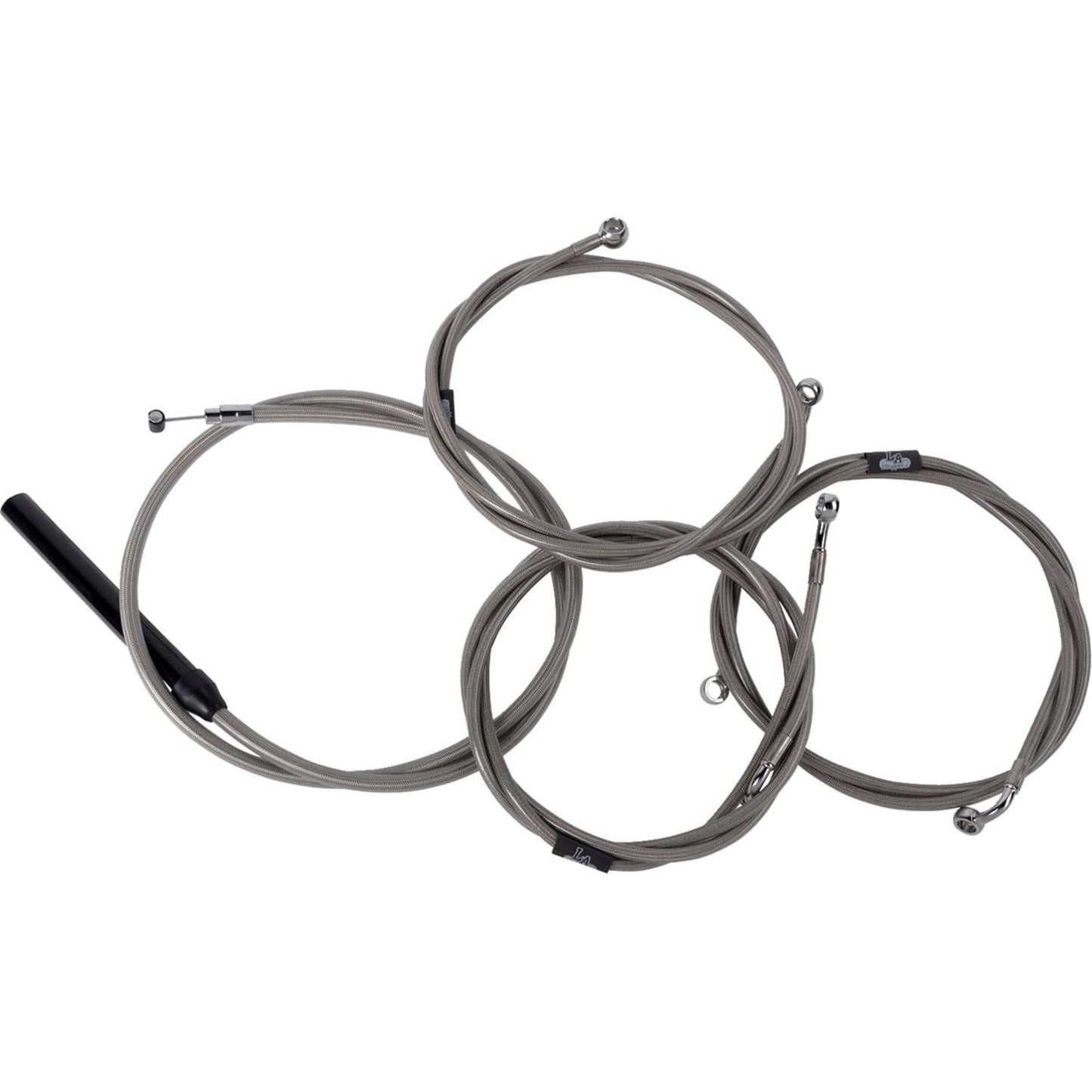 LA Choppers Handlebar Cable/Brake Line Kit - Complete - 15" - 17" Stainless [MPN: LA-8059KT2-16]_1523800