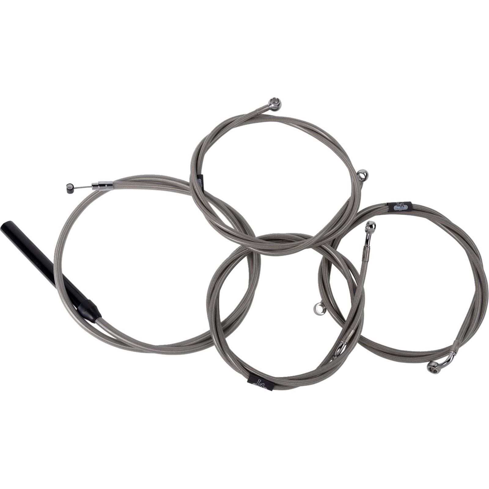 LA Choppers Handlebar Cable/Brake Line Kit - Complete - 15" - 17" Stainless [MPN: LA-8059KT2-16]_1523800