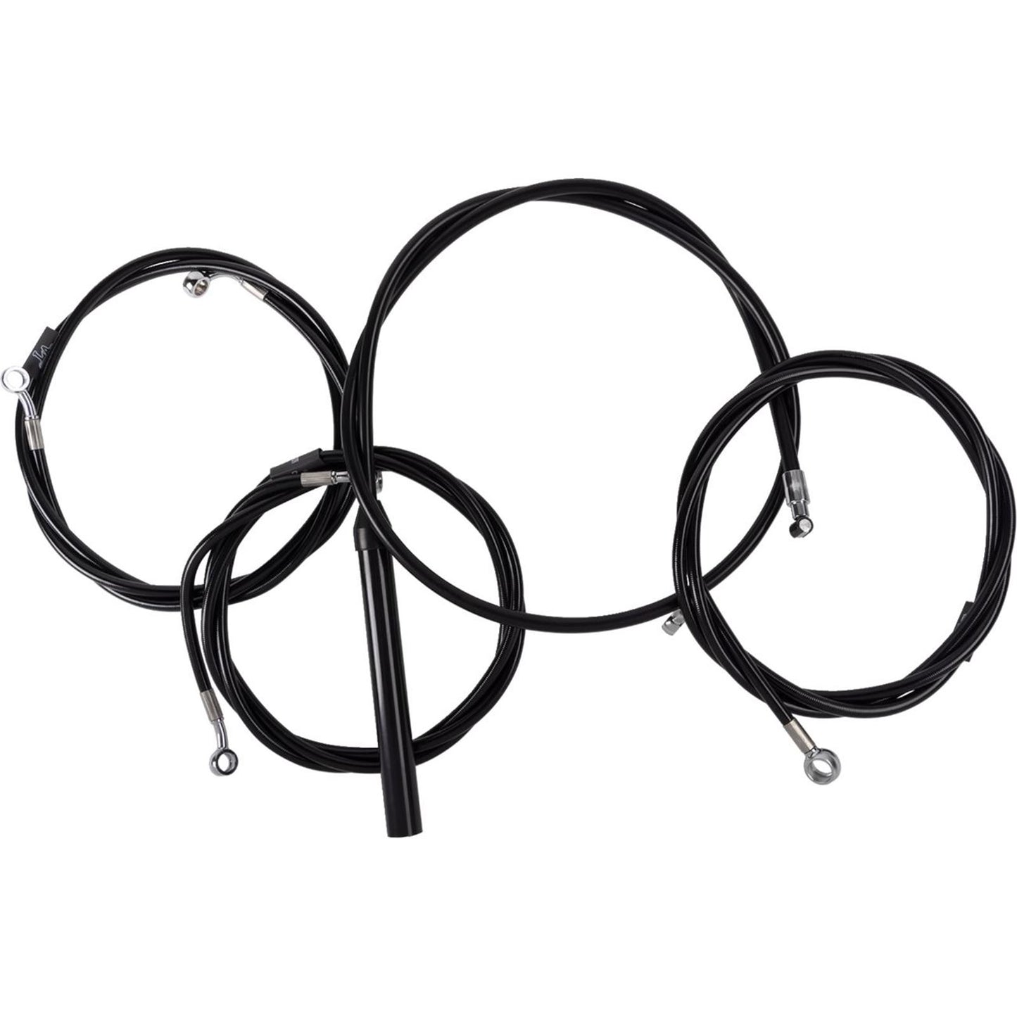 LA Choppers Handlebar Cable/Brake Line Kit - Complete - 15" - 17" Black Vinyl [MPN: LA-8059KT2-16B]_1493937