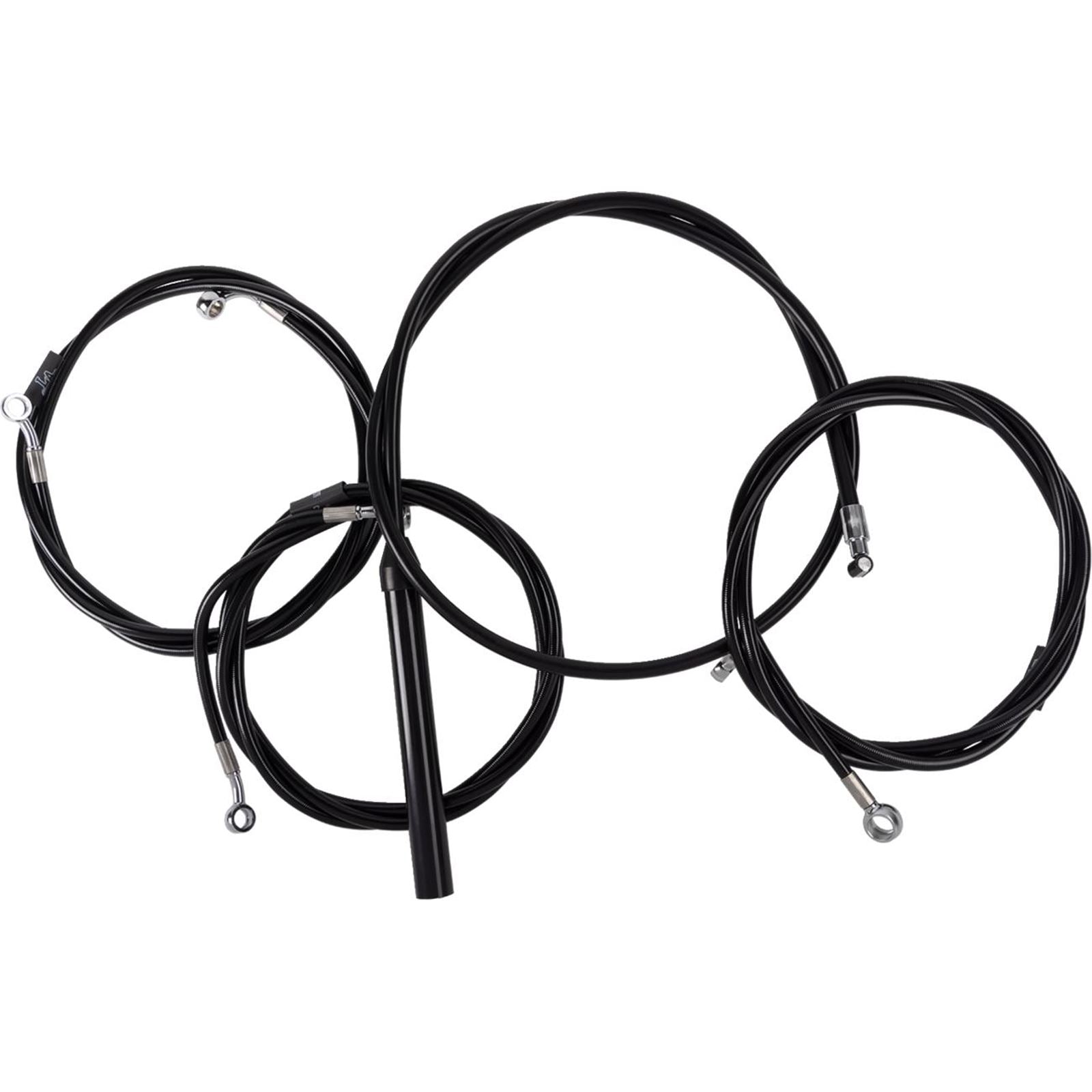 LA Choppers Handlebar Cable/Brake Line Kit - Complete - 15" - 17" Black Vinyl [MPN: LA-8059KT2-16B]_1493937