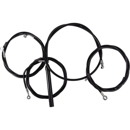 LA Choppers Handlebar Cable/Brake Line Kit - Complete - 15" - 17" Black Vinyl [MPN: LA-8059KT2-16B]_1493937