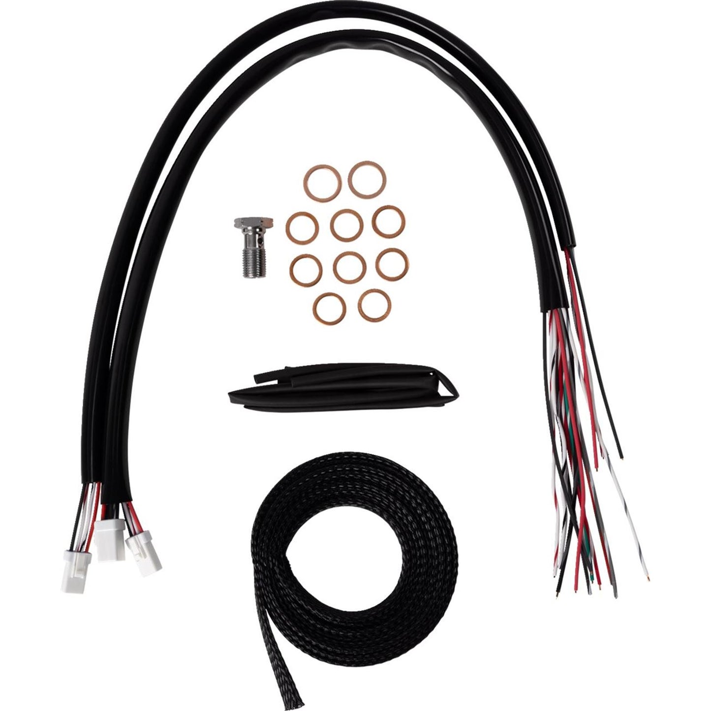 LA Choppers Handlebar Cable/Brake Line Kit - Complete - 15" - 17" Black Vinyl [MPN: LA-8059KT2-16B]_1493938