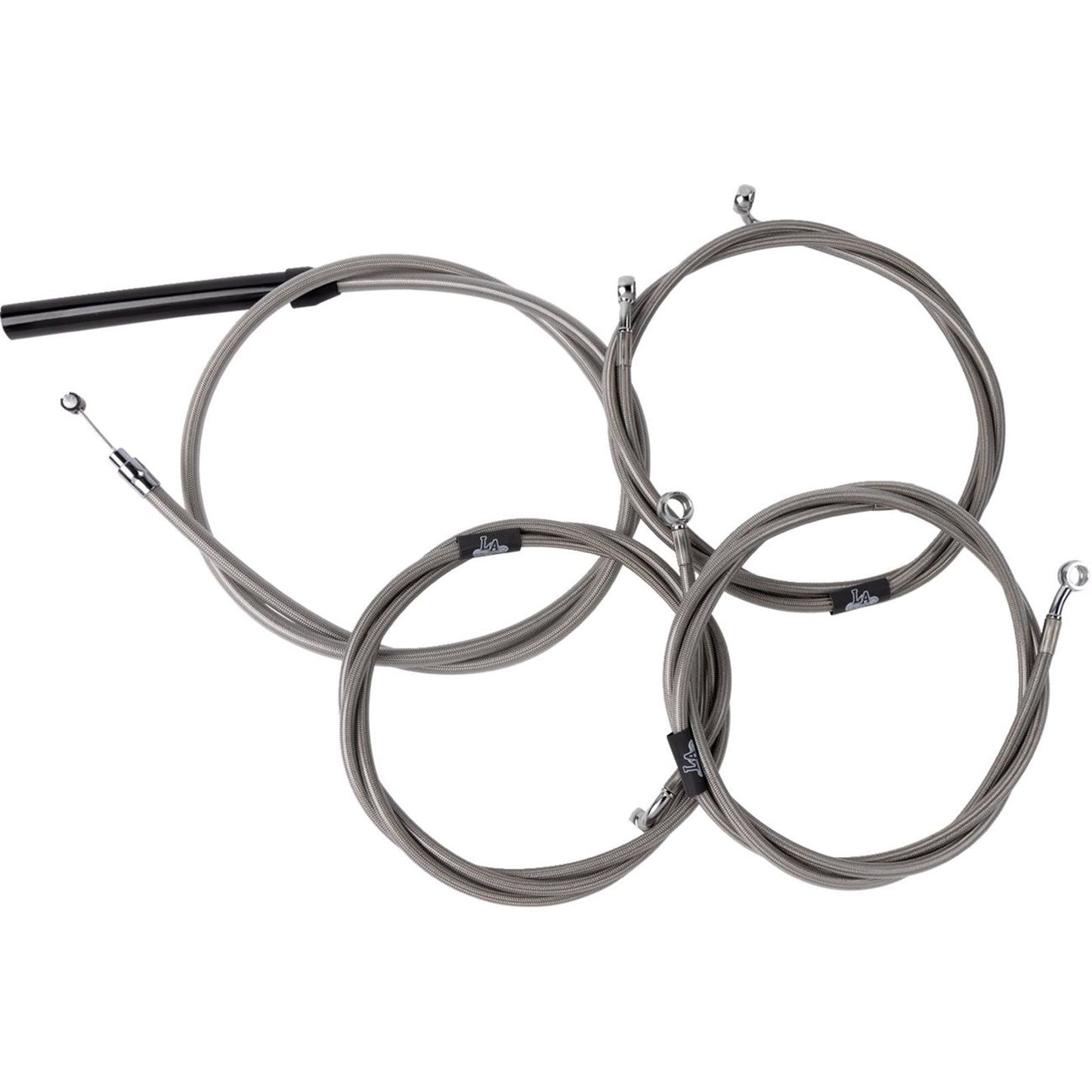 LA Choppers Handlebar Cable/Brake Line Kit - Complete - 18" - 20" Stainless [MPN: LA-8059KT2-19]_1523802