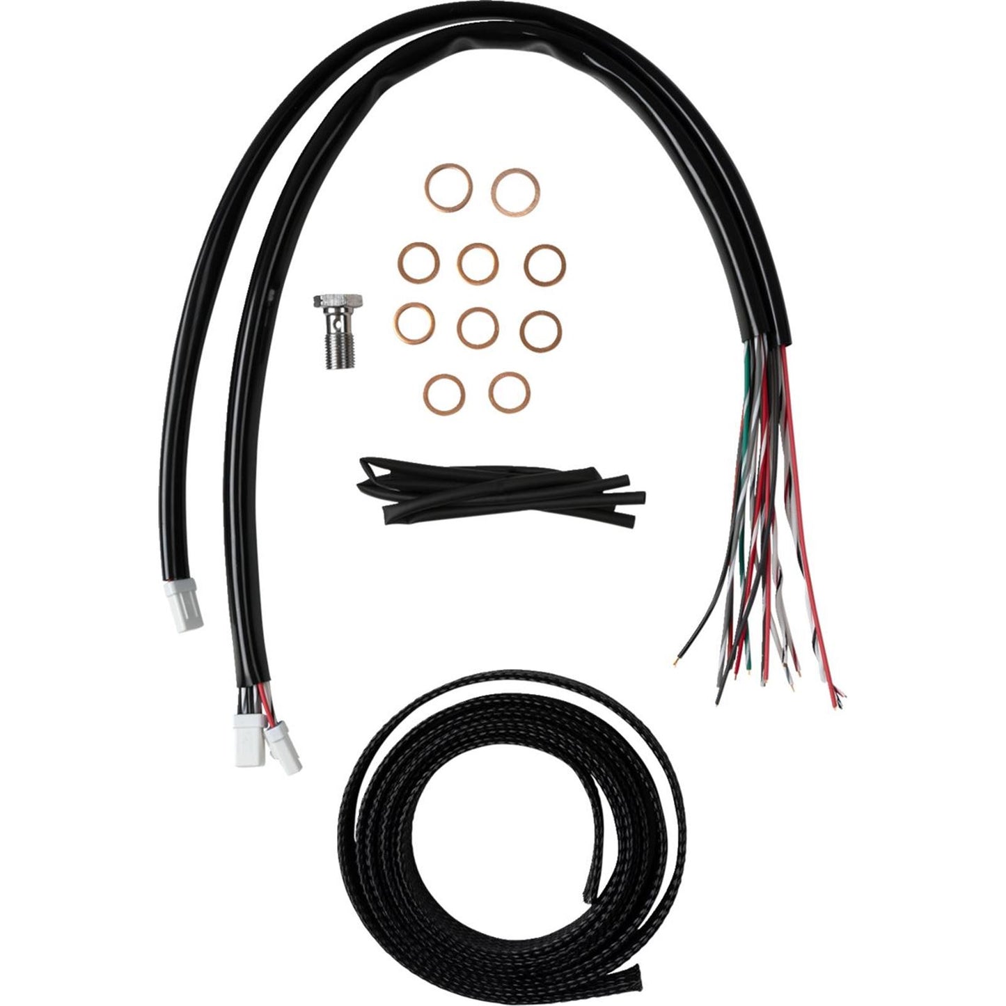 LA Choppers Handlebar Cable/Brake Line Kit - Complete - 18" - 20" Black Vinyl [MPN: LA-8059KT2-19B]_1523805