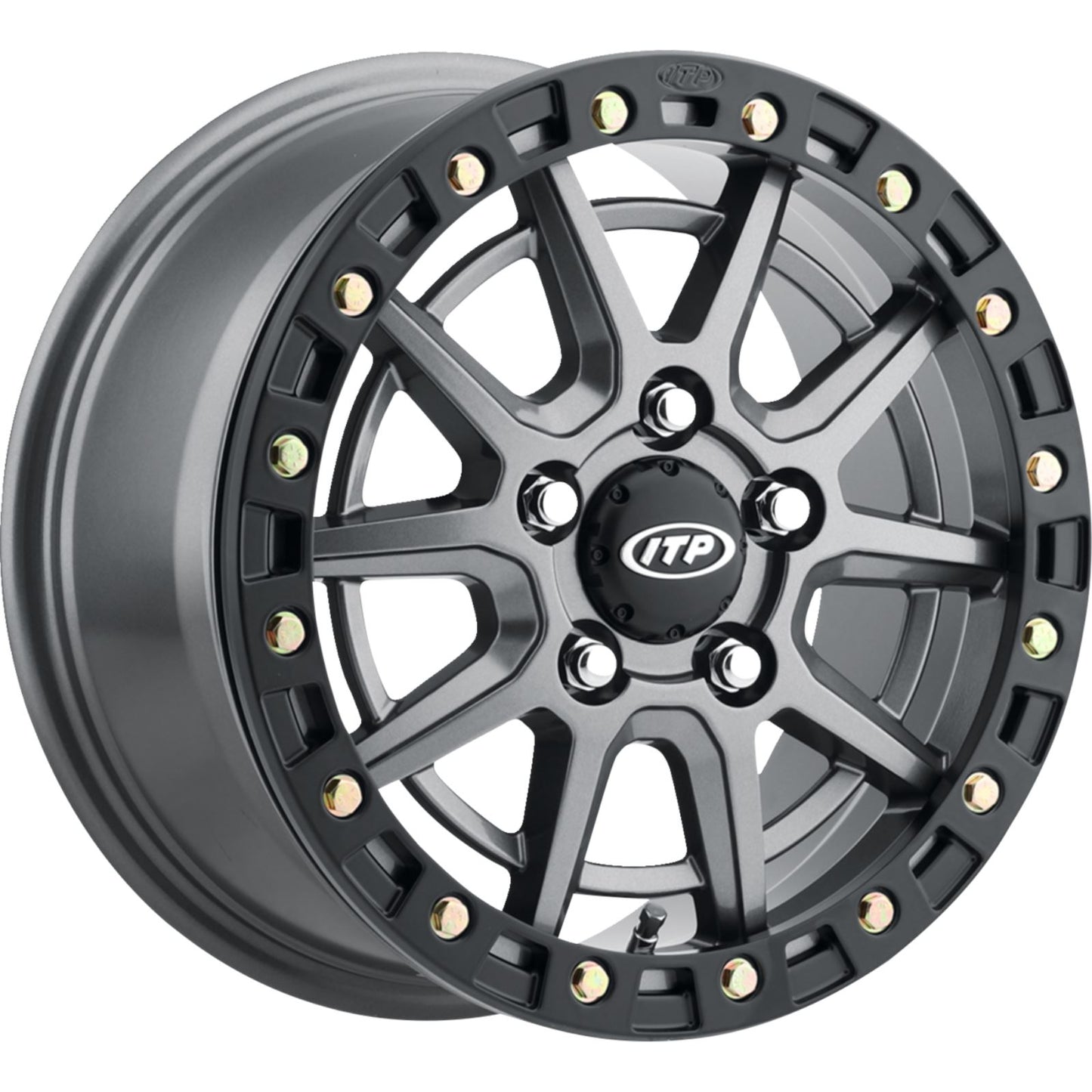 ITP Wheel - SD10 Beadlock - Front/Rear - Gray w/Black Ring - 15x7 1522850708B_1483319