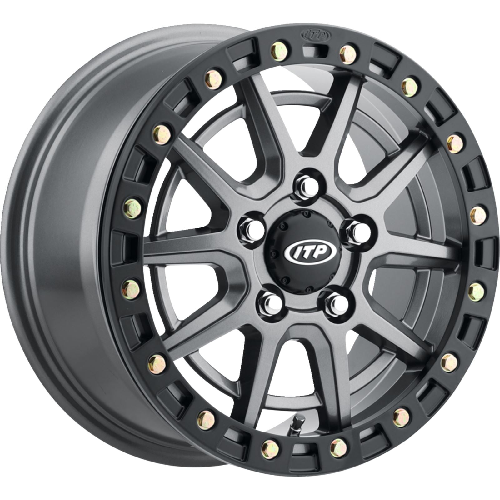 ITP Wheel - SD10 Beadlock - Front/Rear - Gray w/Black Ring - 15x7 1522850708B_1483319