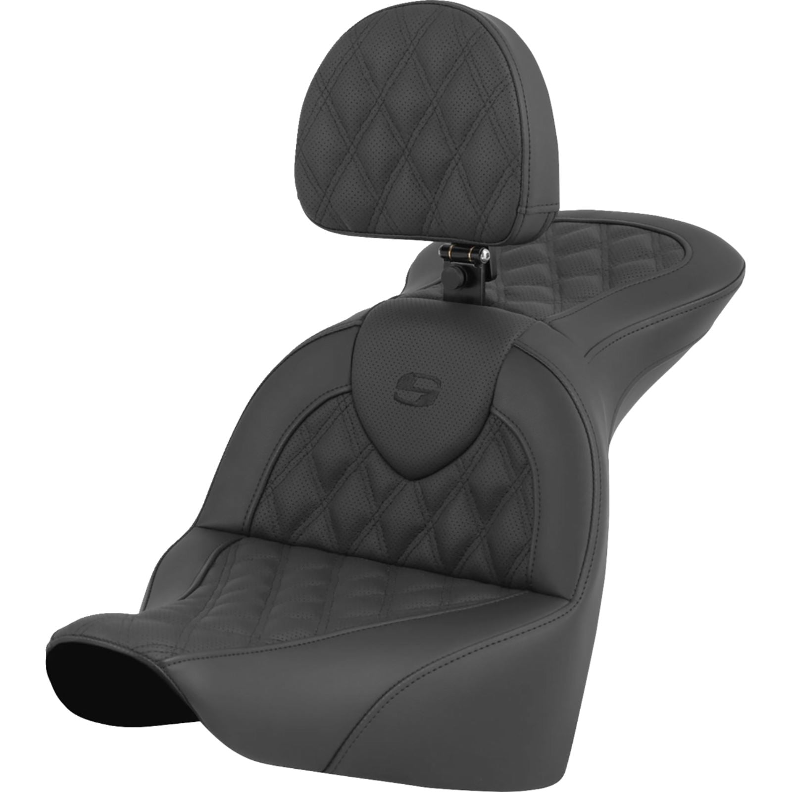 Saddlemen RoadSofa™ Seat - Lattice Stitch w/Driver Backrest FLFB/FXBR '18-'24 [MPN: 818-27-182BR]_1483324