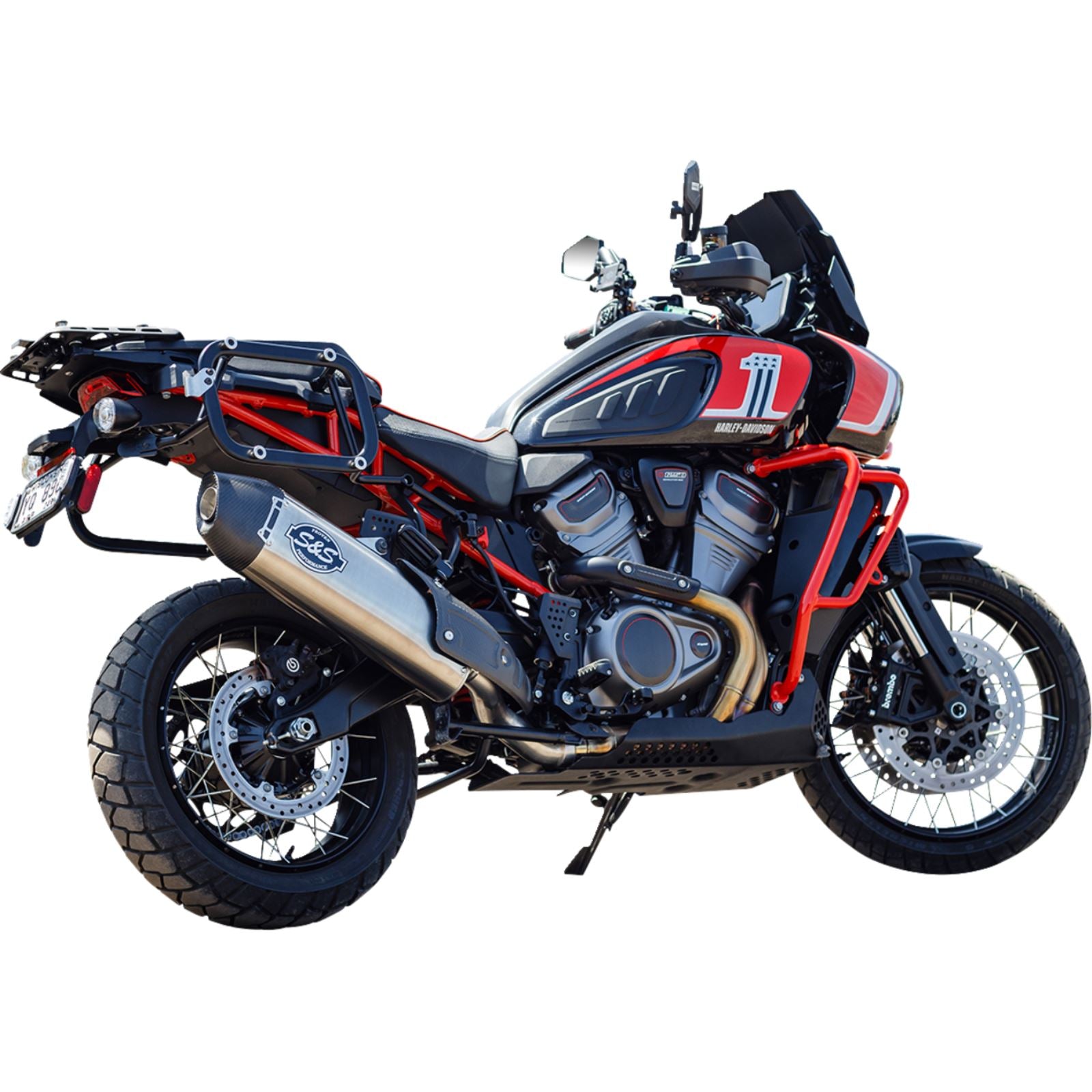 S&S Cycle Slip-On Muffler - Brushed Stainless Steel - 50-State for Pan American [MPN: 550-1081]_1483361