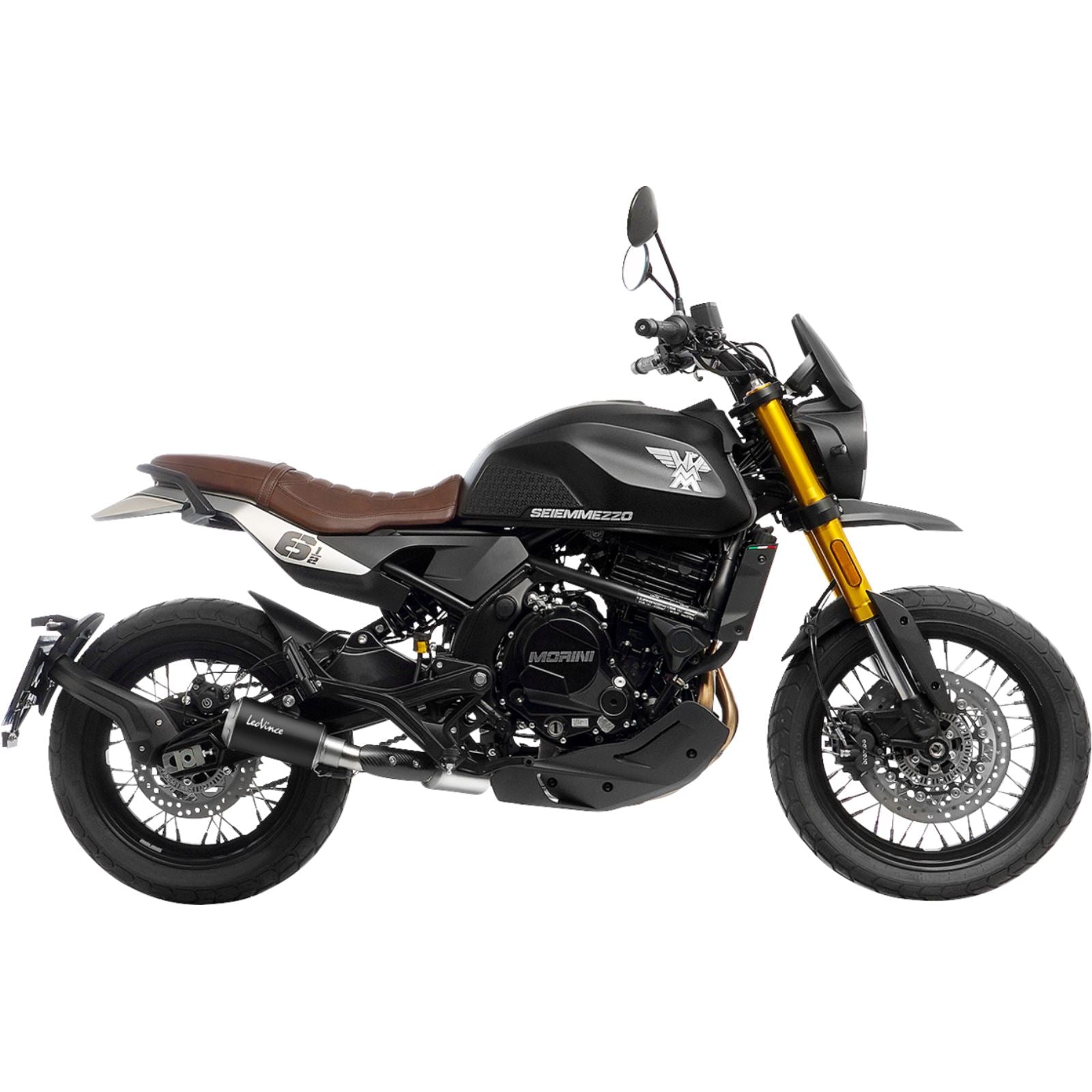 Leovince LV-10 Slip-On Muffler - Black Stainless Steel for Moto Morini [MPN: 15267BU]_1483390