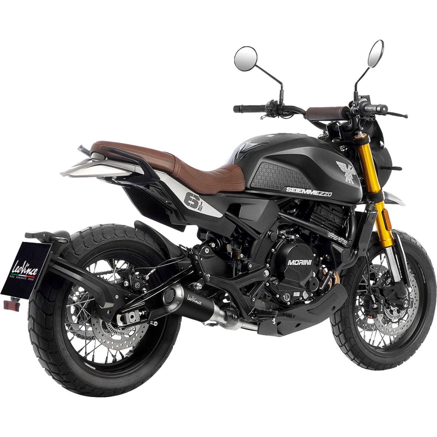 Leovince LV-10 Slip-On Muffler - Black Stainless Steel for Moto Morini [MPN: 15267BU]_1483389