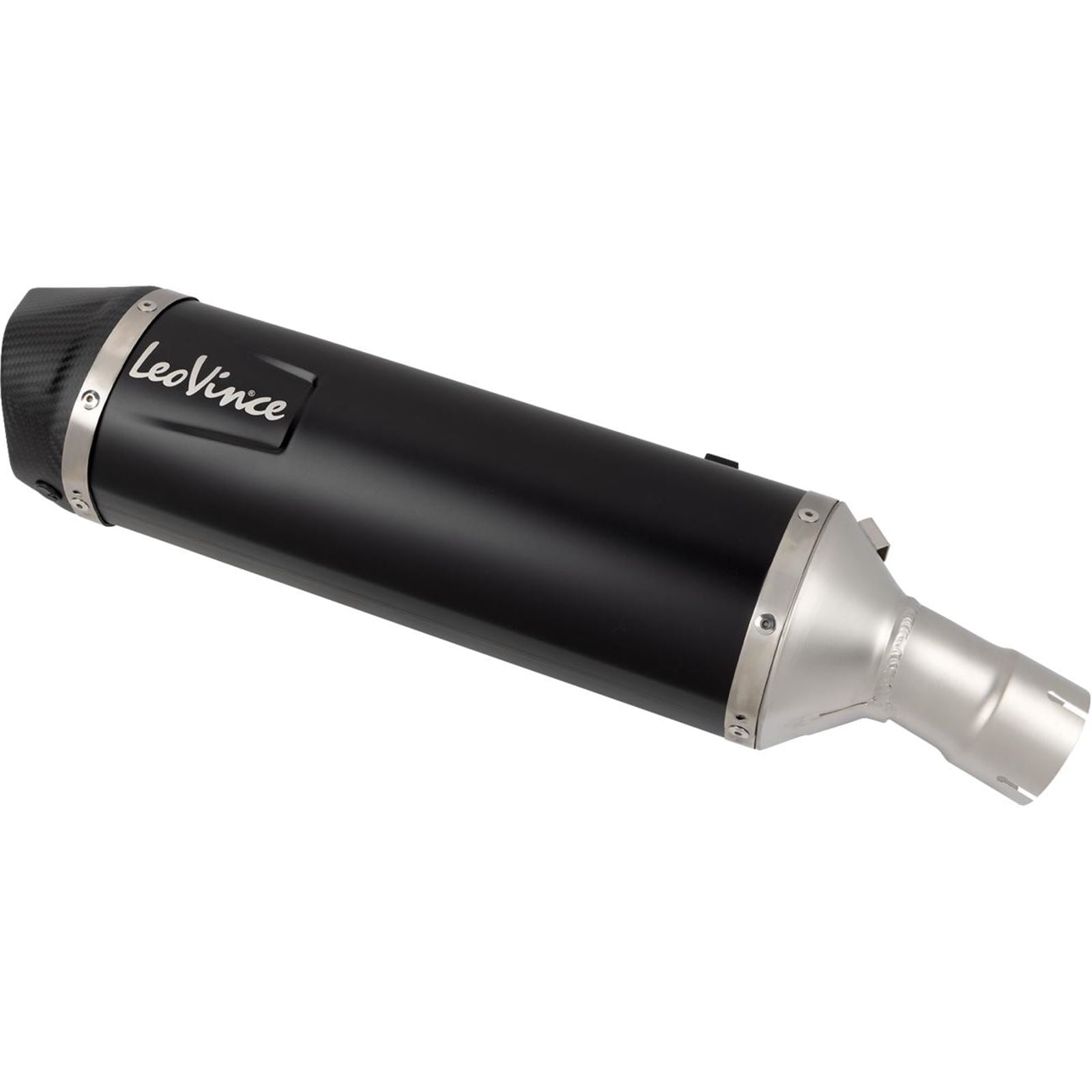 LeoVince Slip-On Muffler - Black Stainless Steel for Kove [MPN: 14449EBU]_1768618