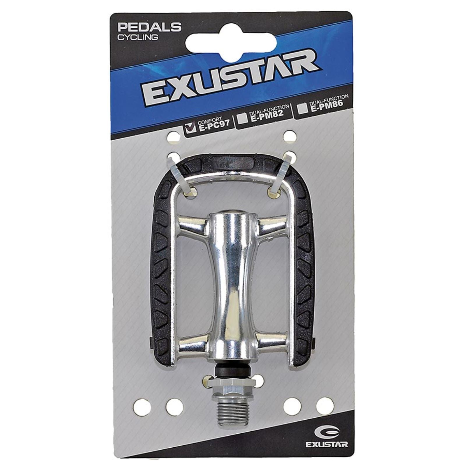 Exustar E-PC97 Non-Slip PlatForm Pedals Body: Aluminum Spindle: Cr-Mo 9/16'' [MPN: 311060]_1483663