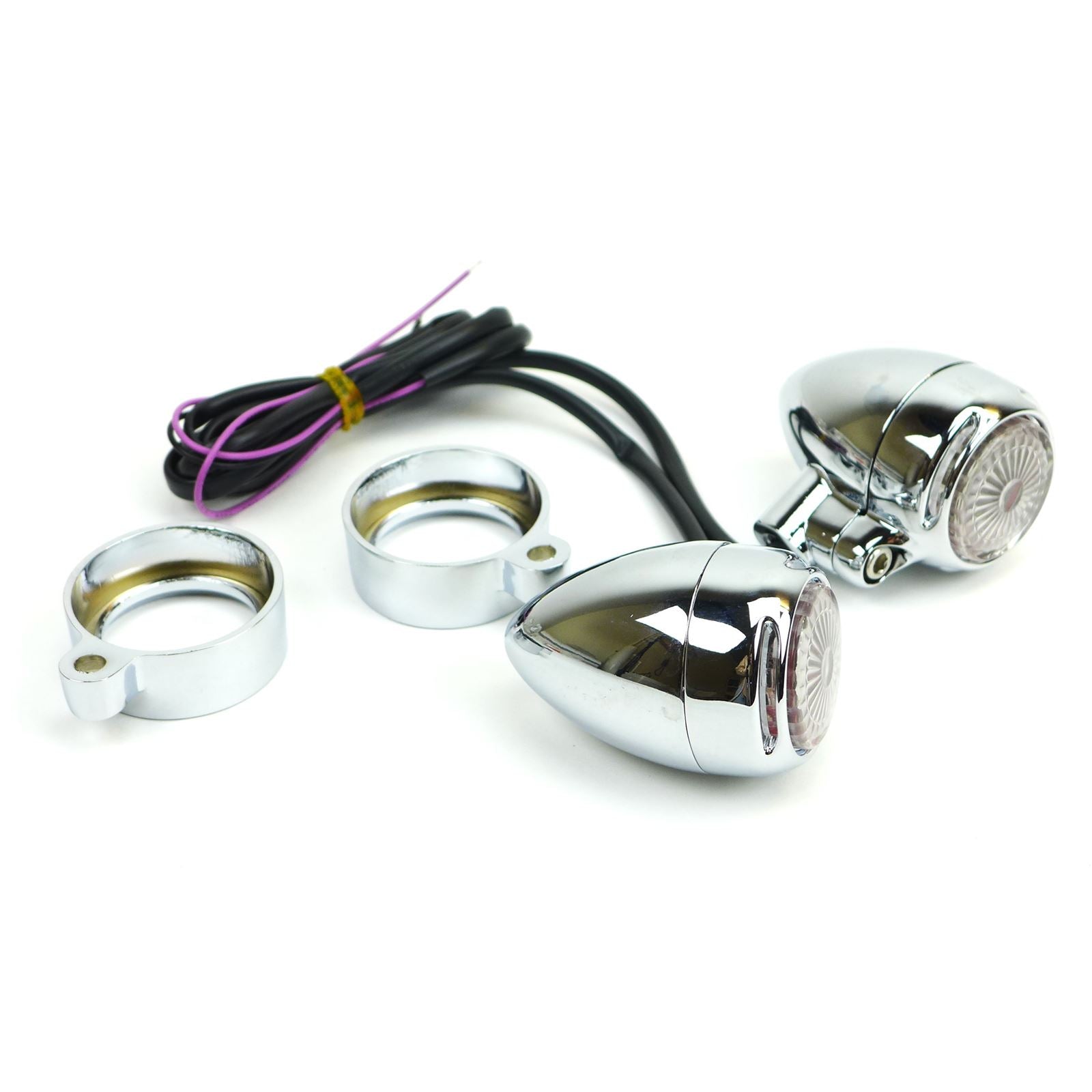 Kuryakyn LED Silver Bullet Lights - Red with Blue Dot - Universal - 3/8-16" 2359_1486191