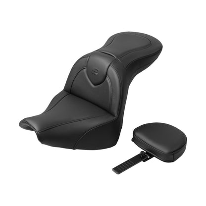 Saddlemen RoadSofa™ Seat with Backrest - Black Stitch - FXBR/S '18-'20 818-31-187BR_1702163