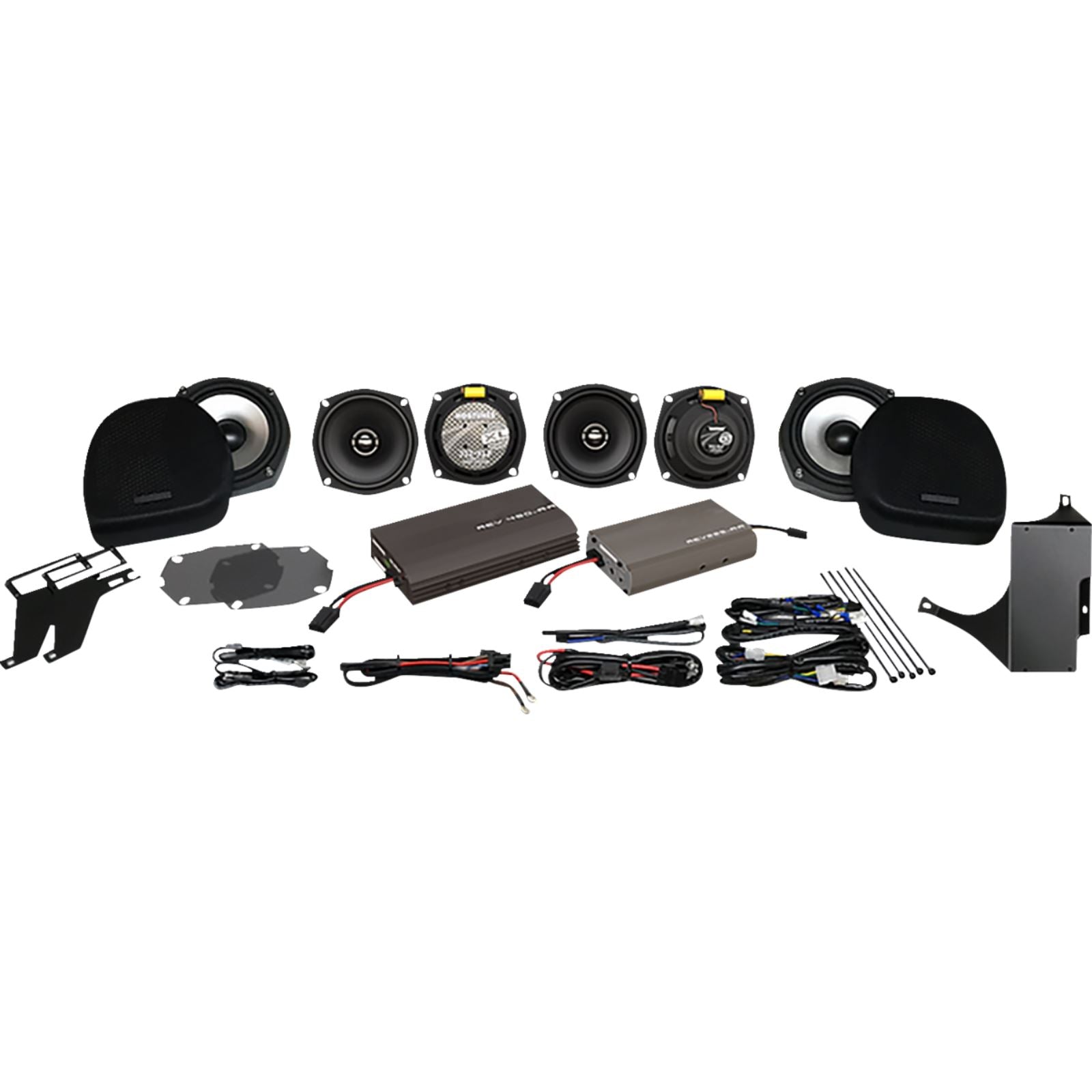 Hogtunes 425 W Dual Amp/ 6 XL Speaker Kit fits Harley-Davidson G2 Ultra 6 Pack-XL_1485508