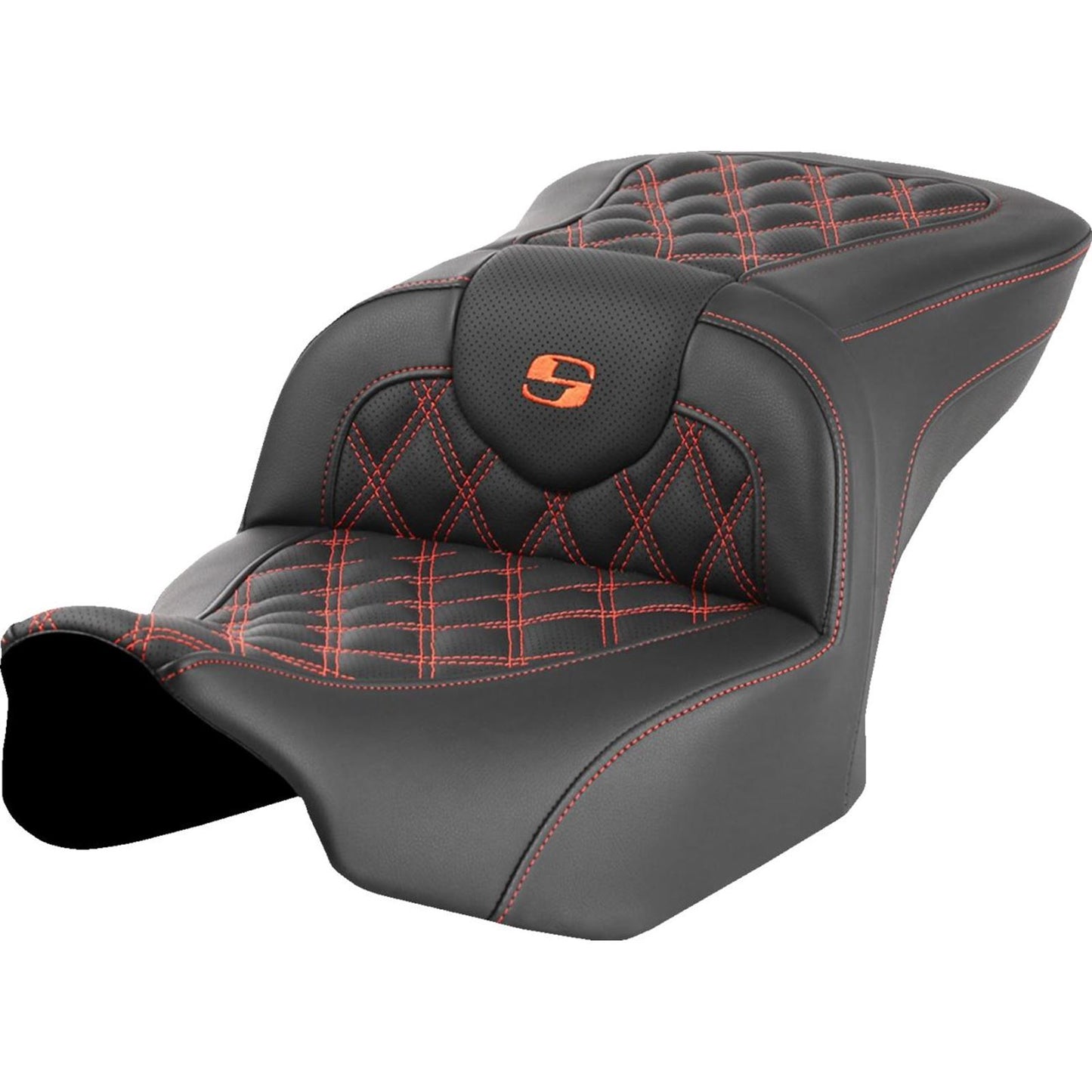 Saddlemen Roadsofa™ Seat Orange Lattice Stitch - FLTR/FLHX '23-'24 823-07-18203_1501282