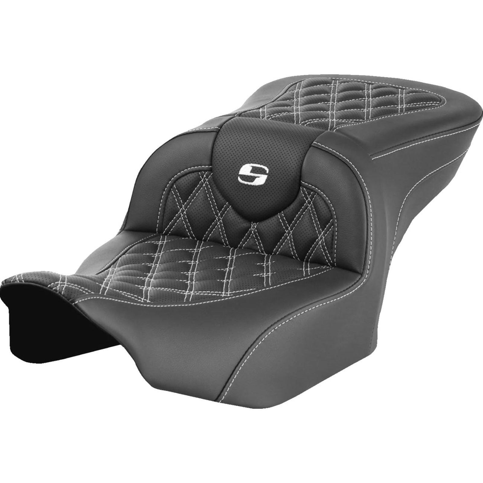 Saddlemen RoadSofa™ Seat - Lattice Stitch - White Stitch - FLTR/FLHX '23-'24 823-07-18206_1501280