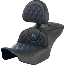 Saddlemen RoadSofa™ Seat w/Backrest Lattice - Blue Stitch - FLTR/FLHX '23-'24 823-07-182B1_1498010