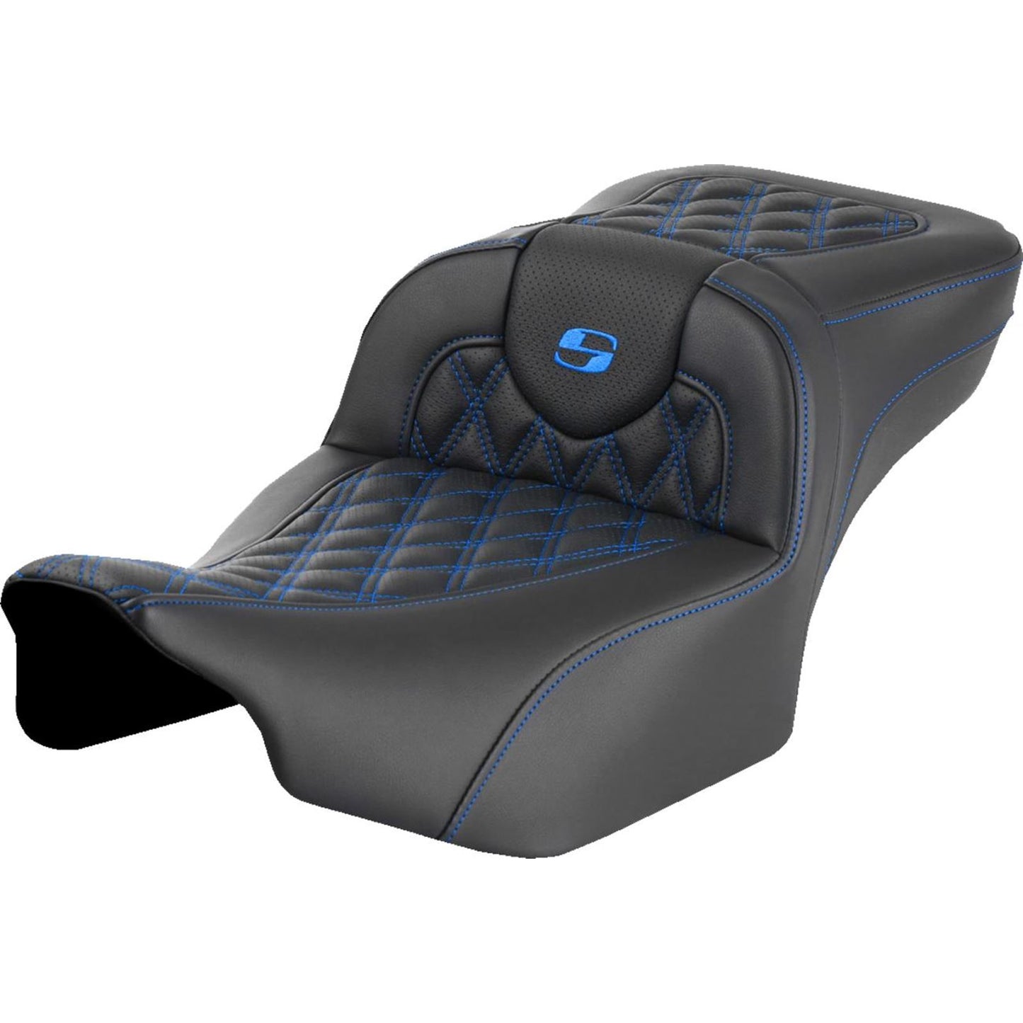 Saddlemen Roadsofa™ Extended Reach Seat Lattice/Blue Stitch FLTR/FLHX '23-'24 [MPN: 823-07-18401]_1498011