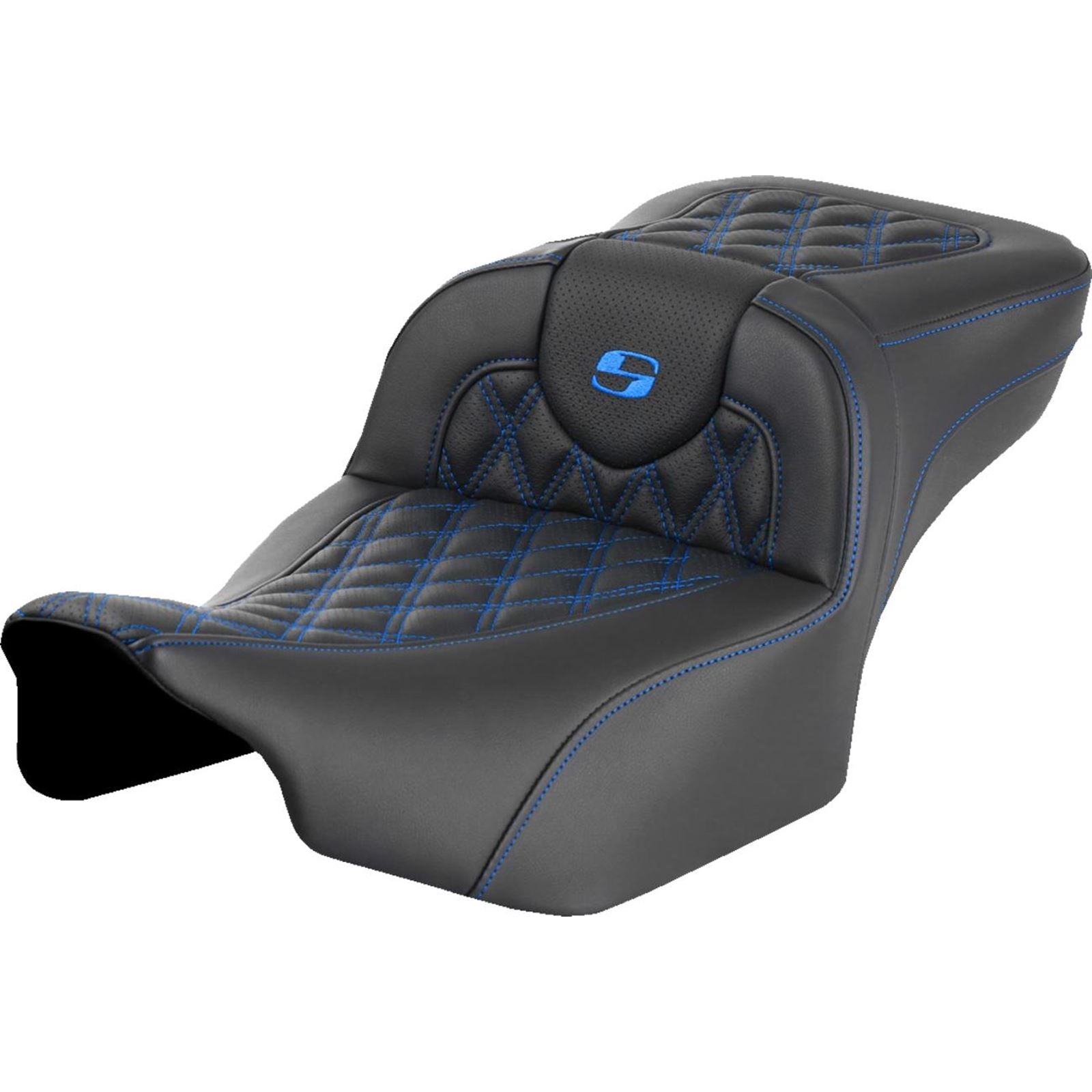 Saddlemen Roadsofa™ Extended Reach Seat Lattice/Blue Stitch FLTR/FLHX '23-'24 [MPN: 823-07-18401]_1498011